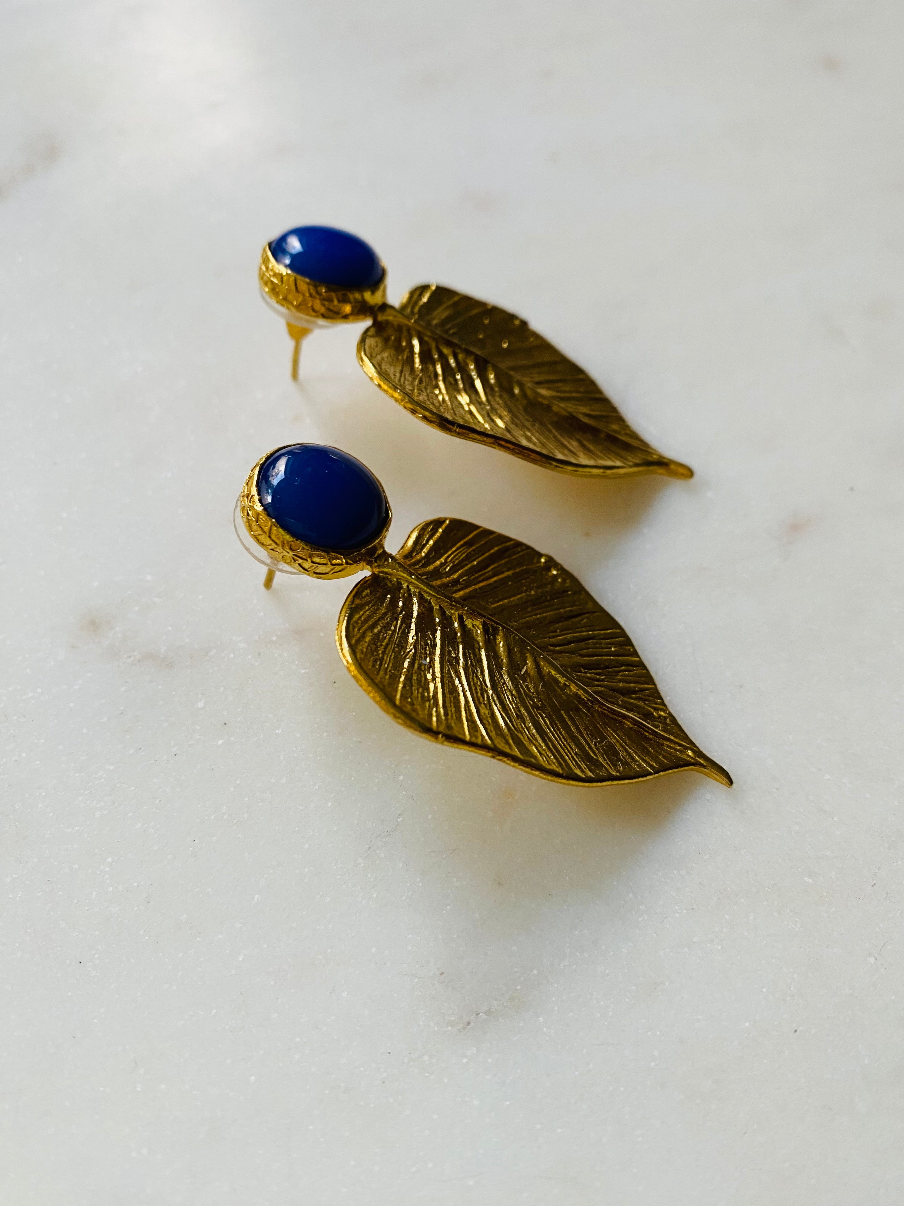golden leaf earrings