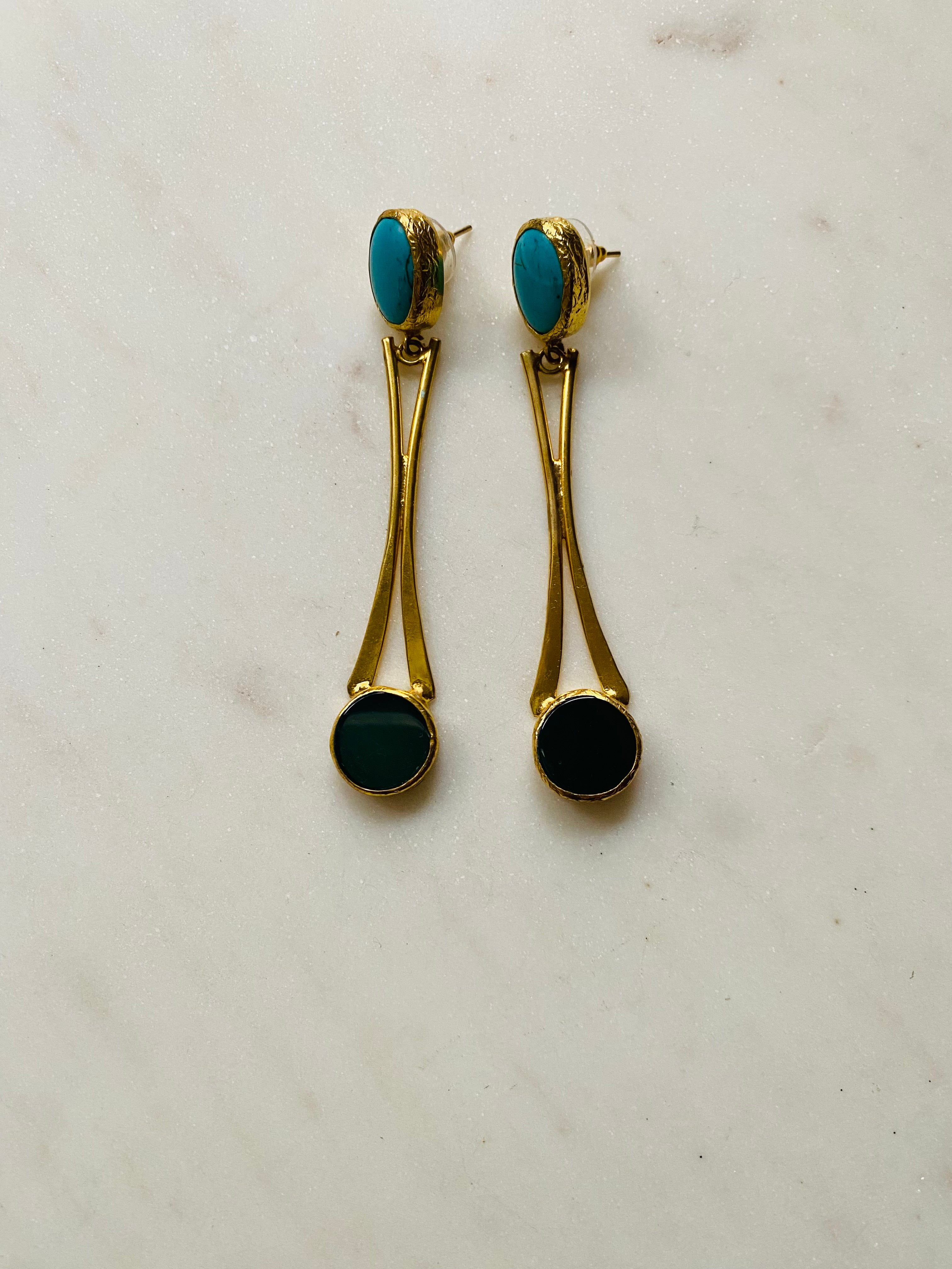 longdrop gemstone earrings