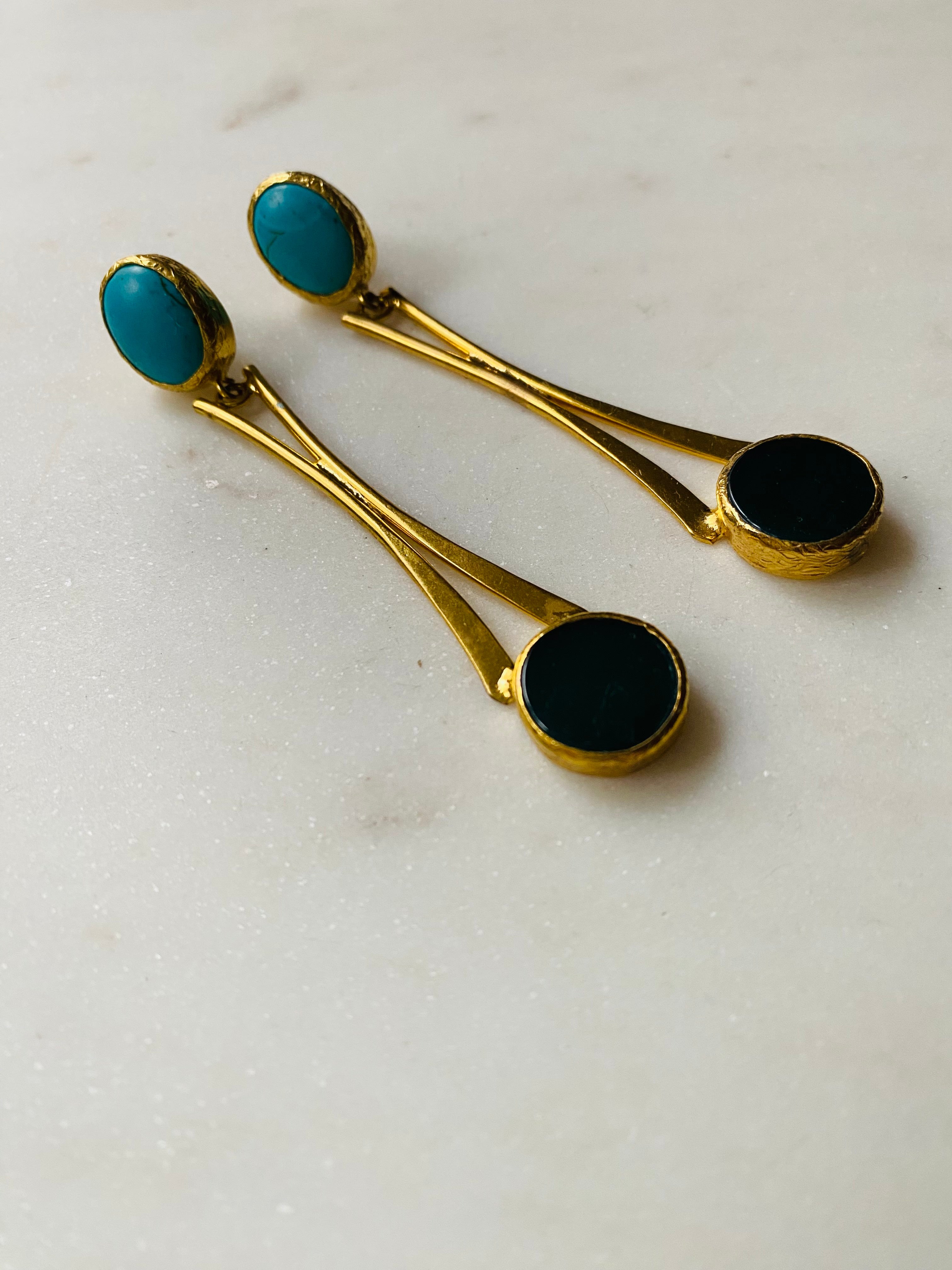 longdrop gemstone earrings