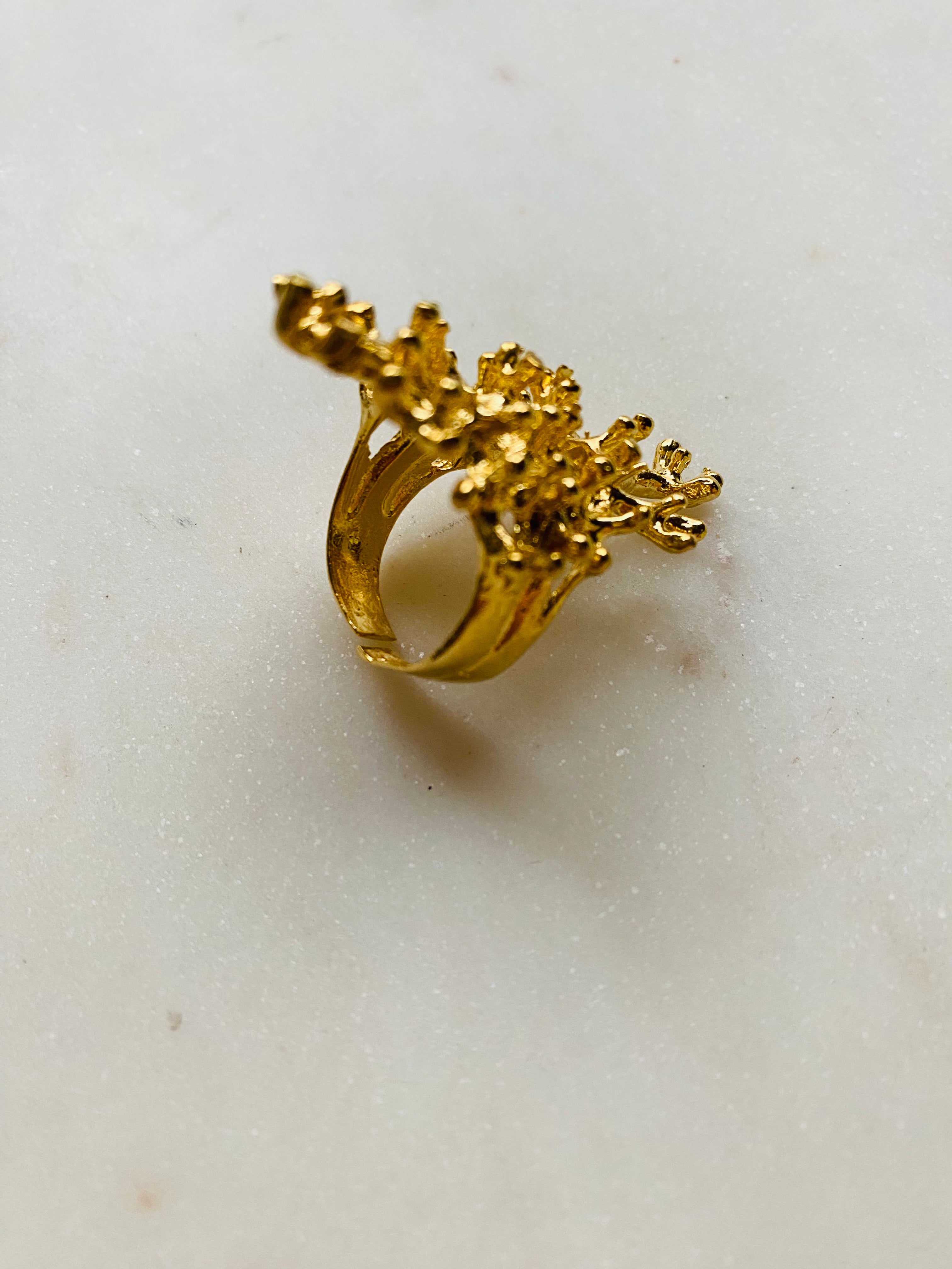 gold coral design ring