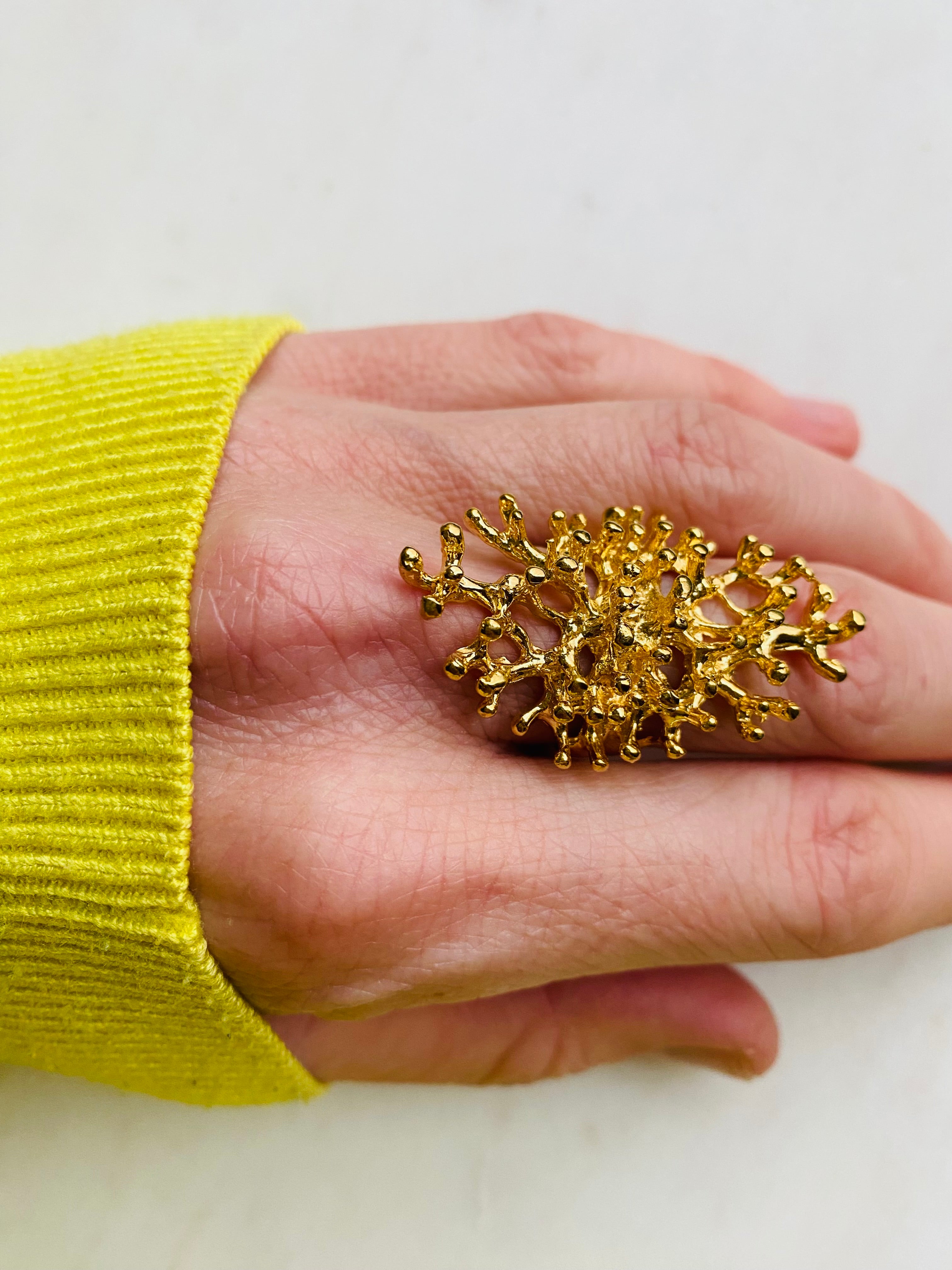 gold coral design ring