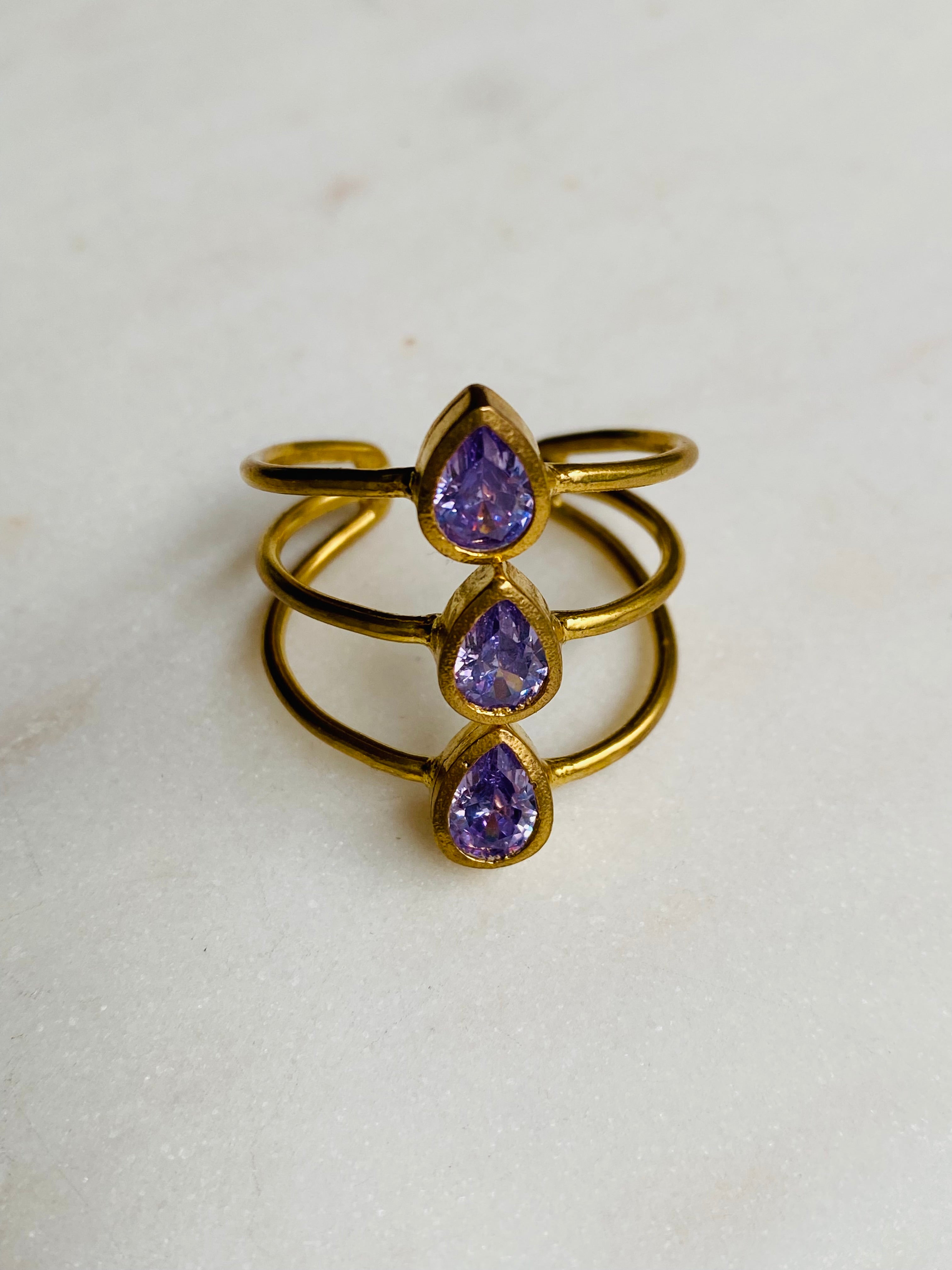 lilac gemstones ring