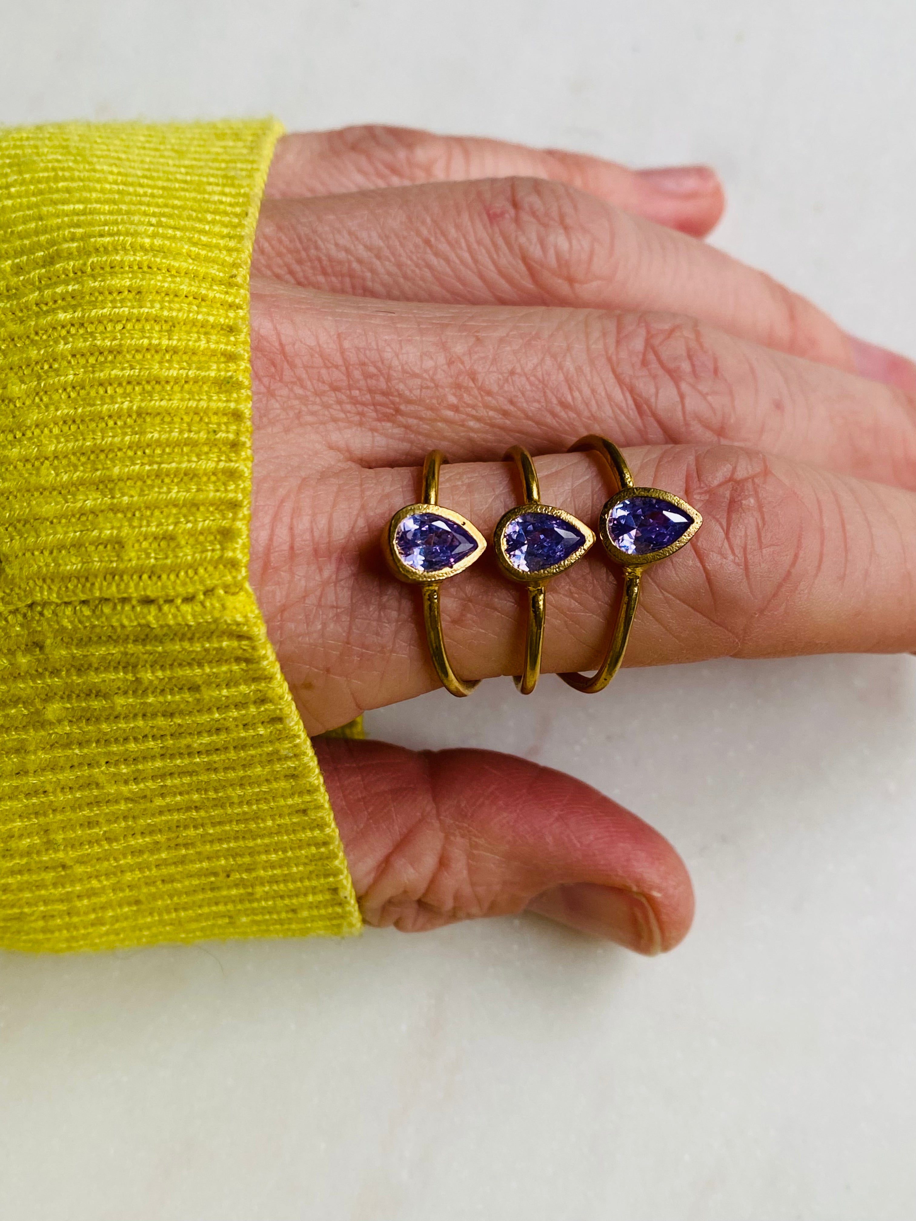 lilac gemstones ring