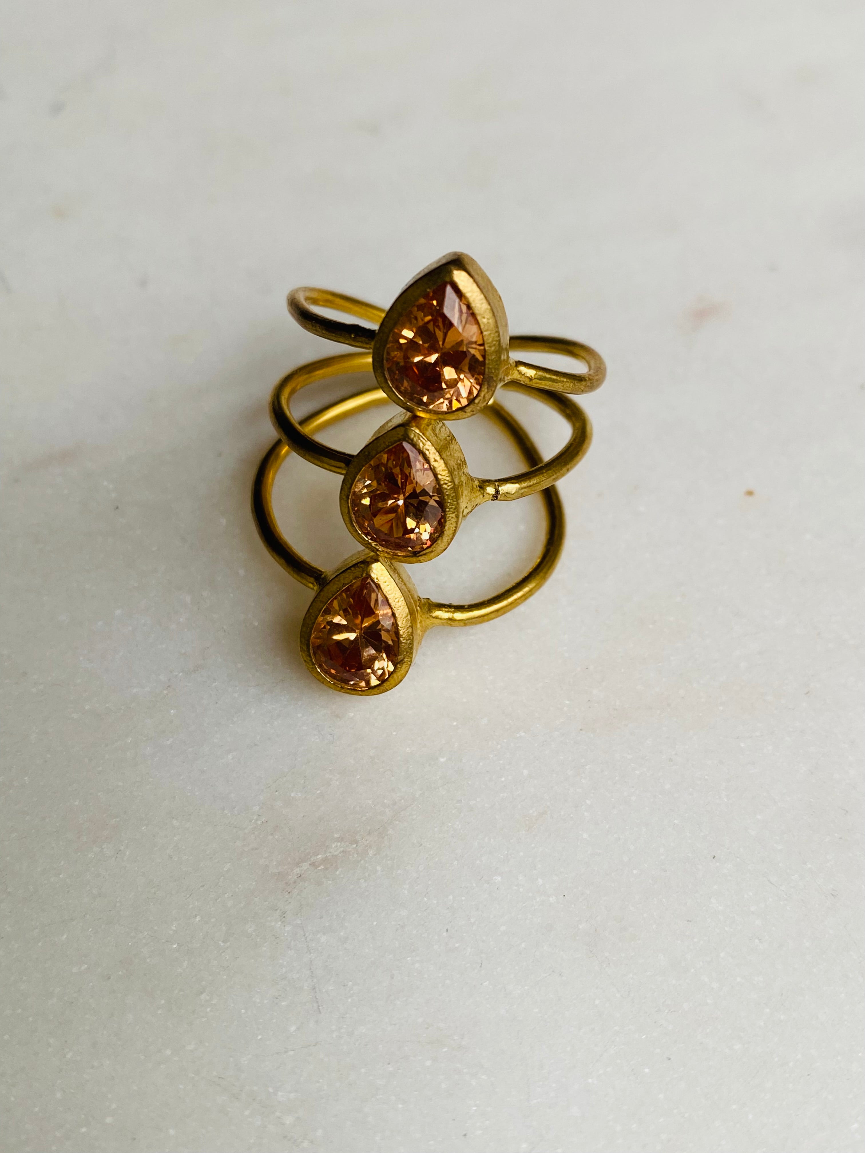 orange gemstones ring