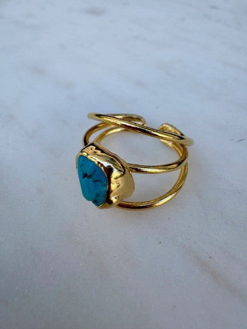 Turquoise Goldwired Ring