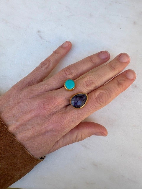 Colorful Double Stone Ring