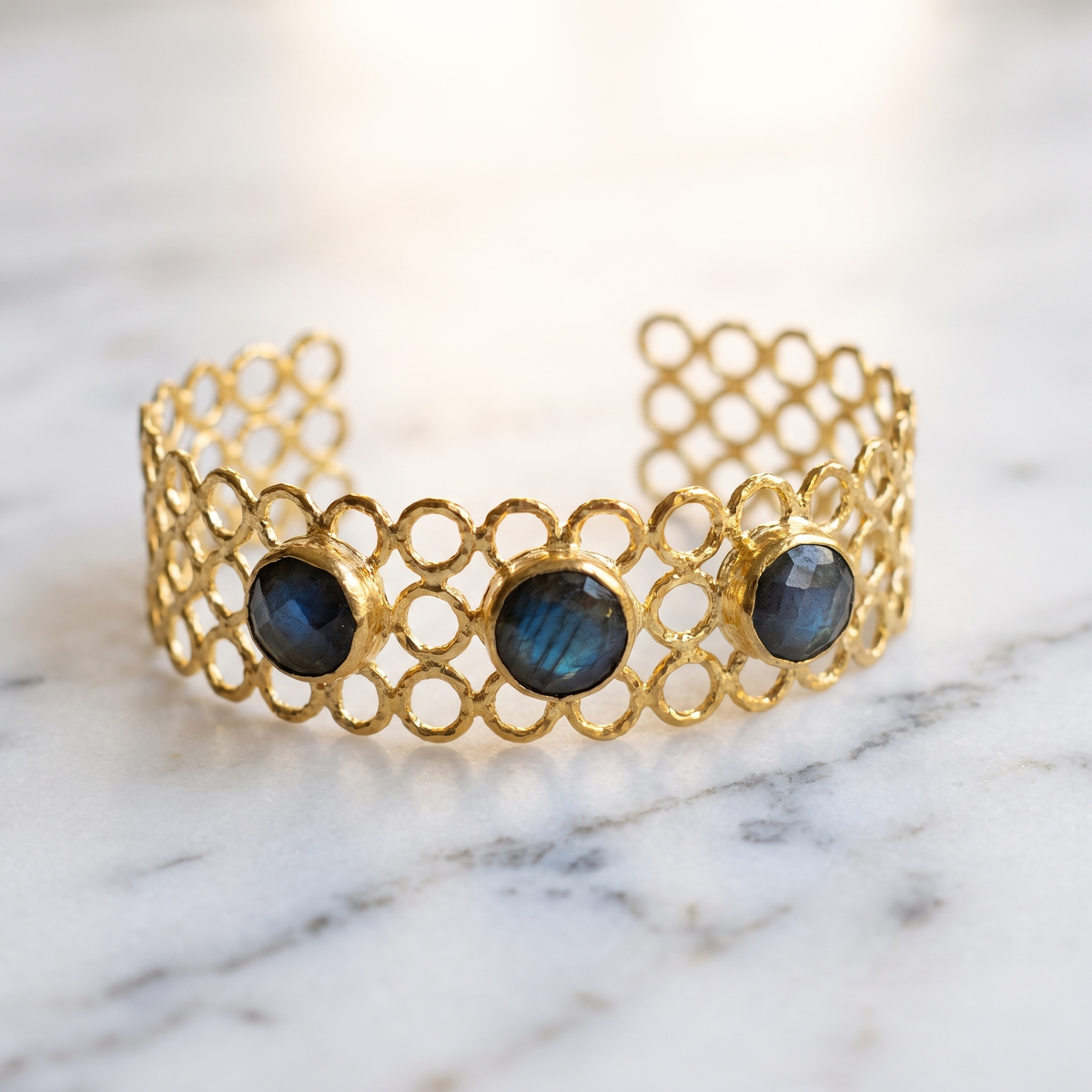 beehive bracelet cuff labradorite