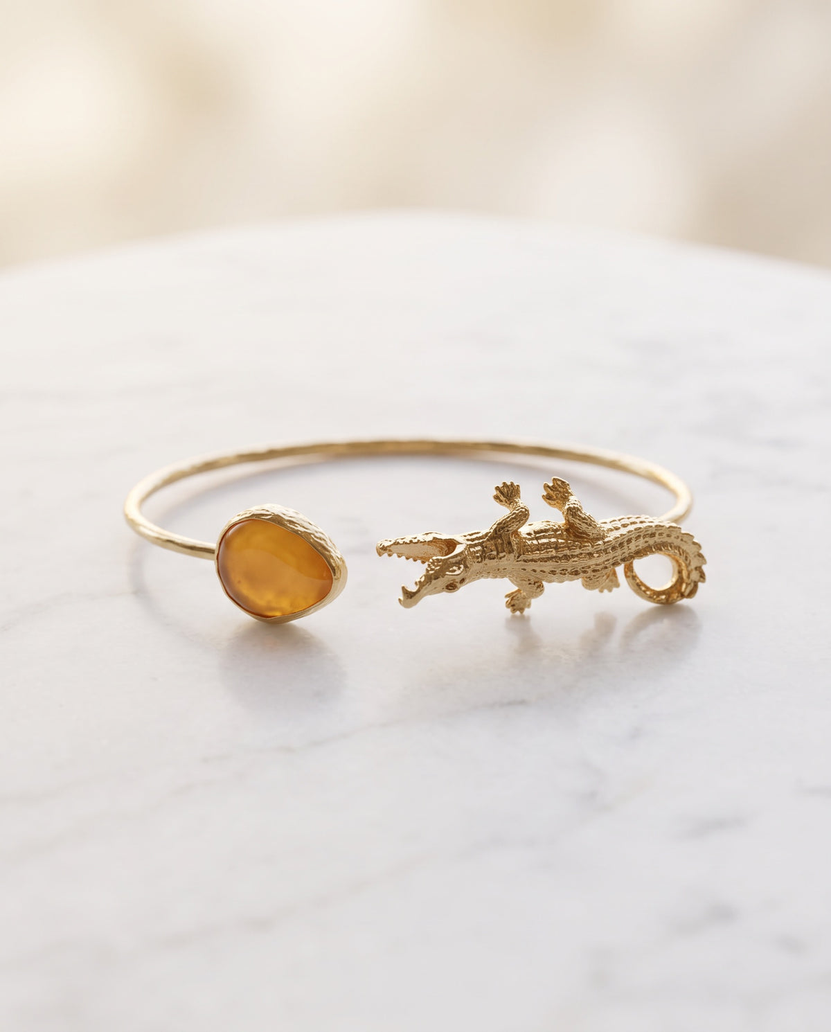 Crocodile gemstone cuff