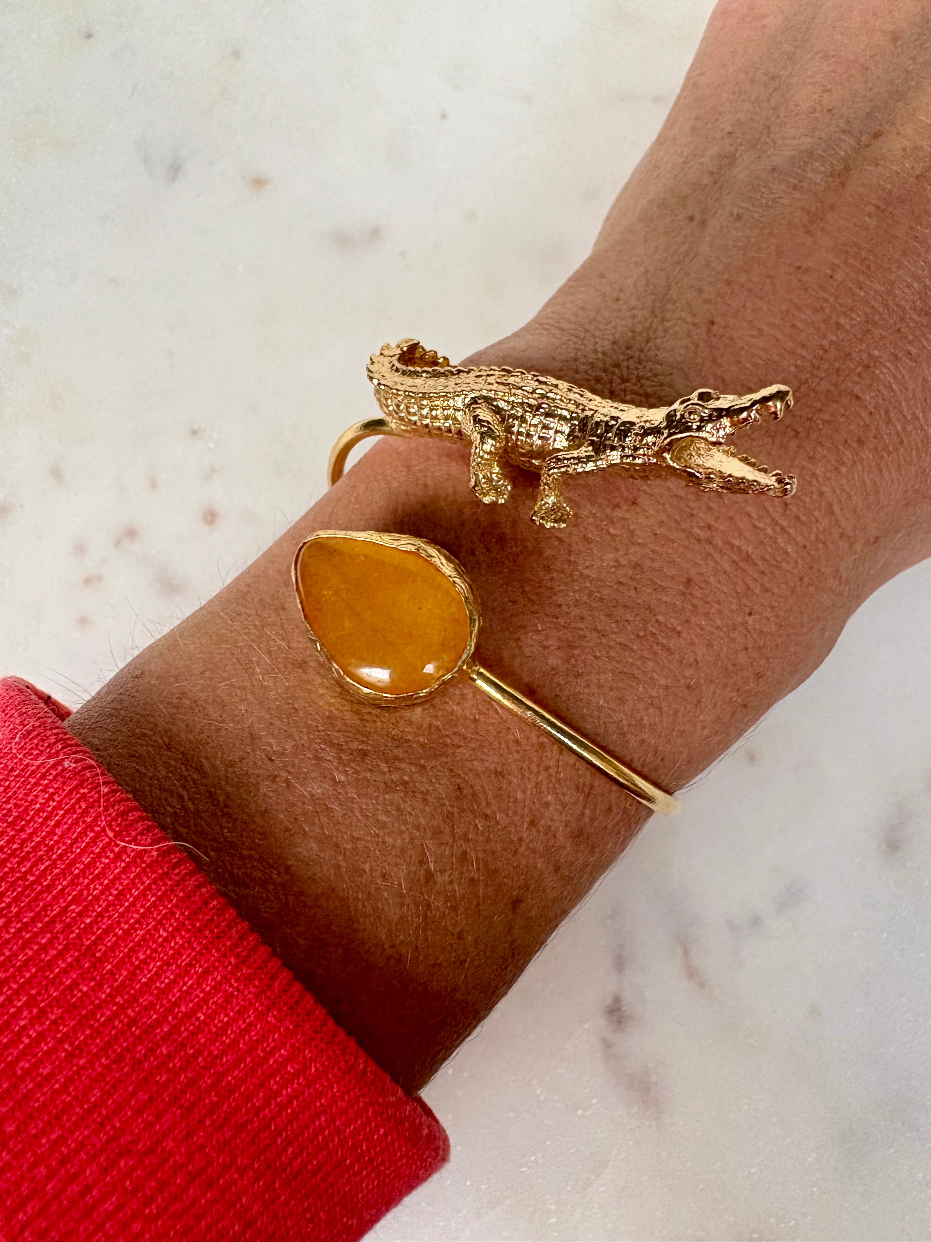 crocodile gemstone bracelet