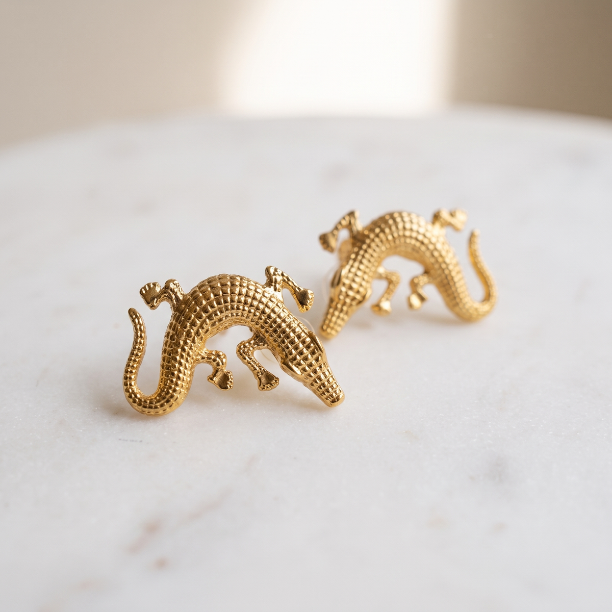 crocodile swirl earrings