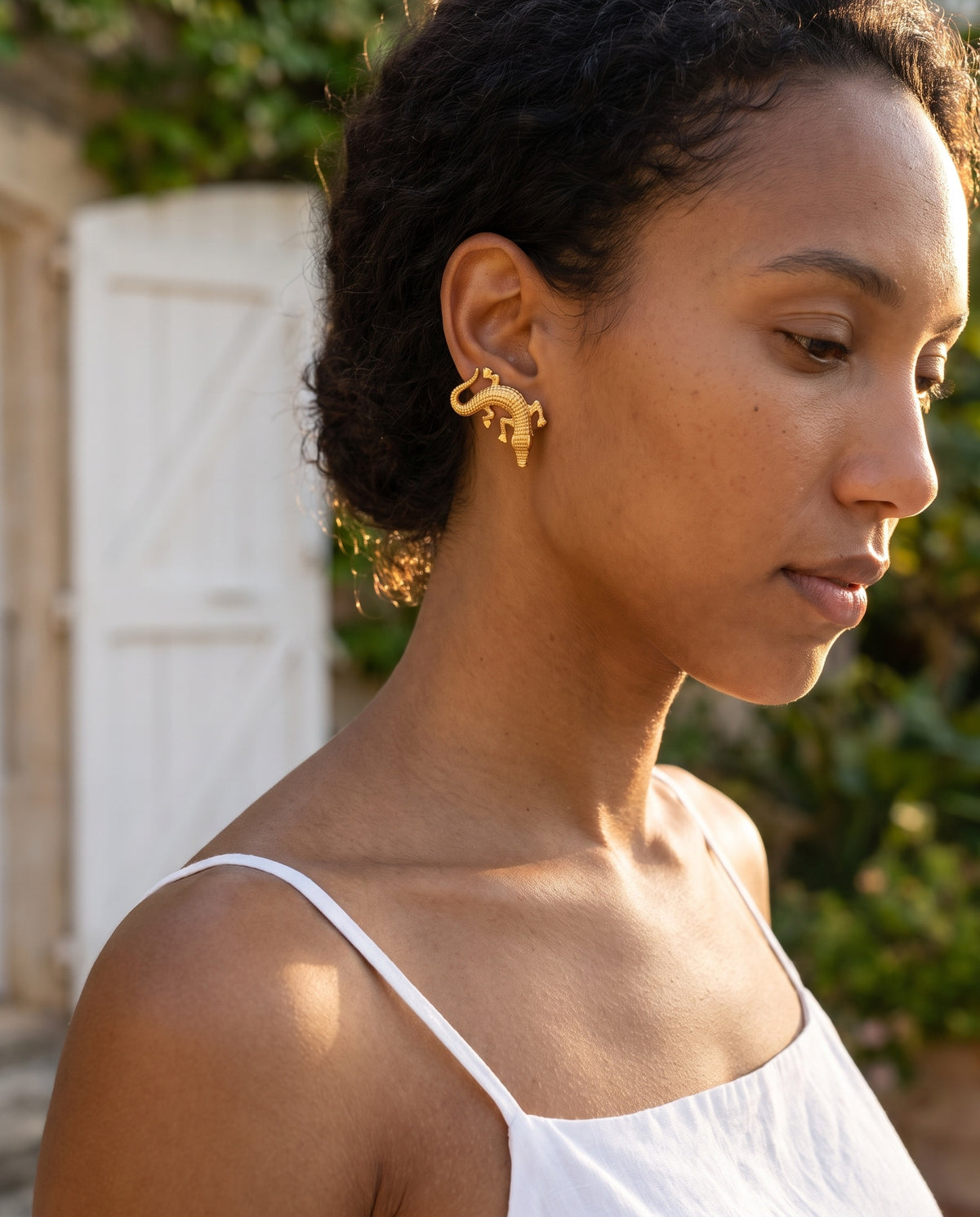 crocodile swirl earrings