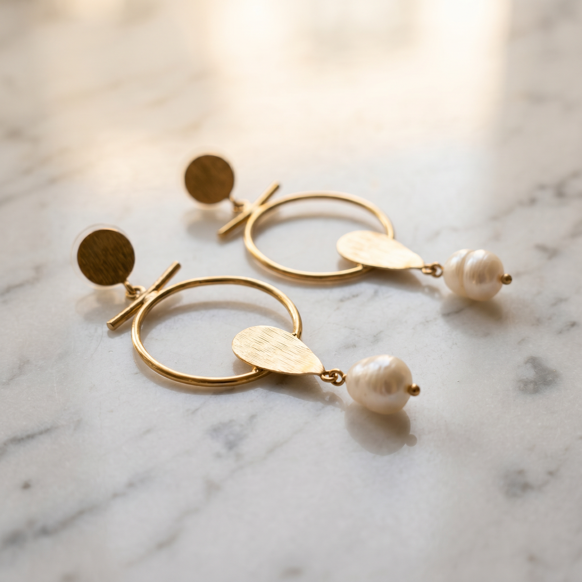 fantasy hoop earrings pearl