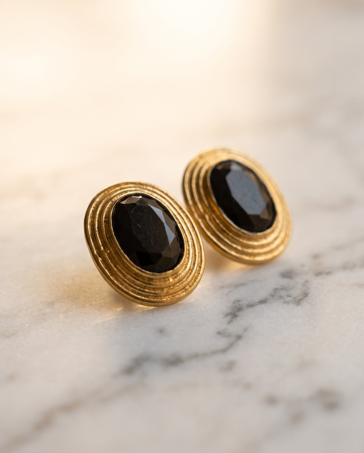 grey / black gemstone earring studs