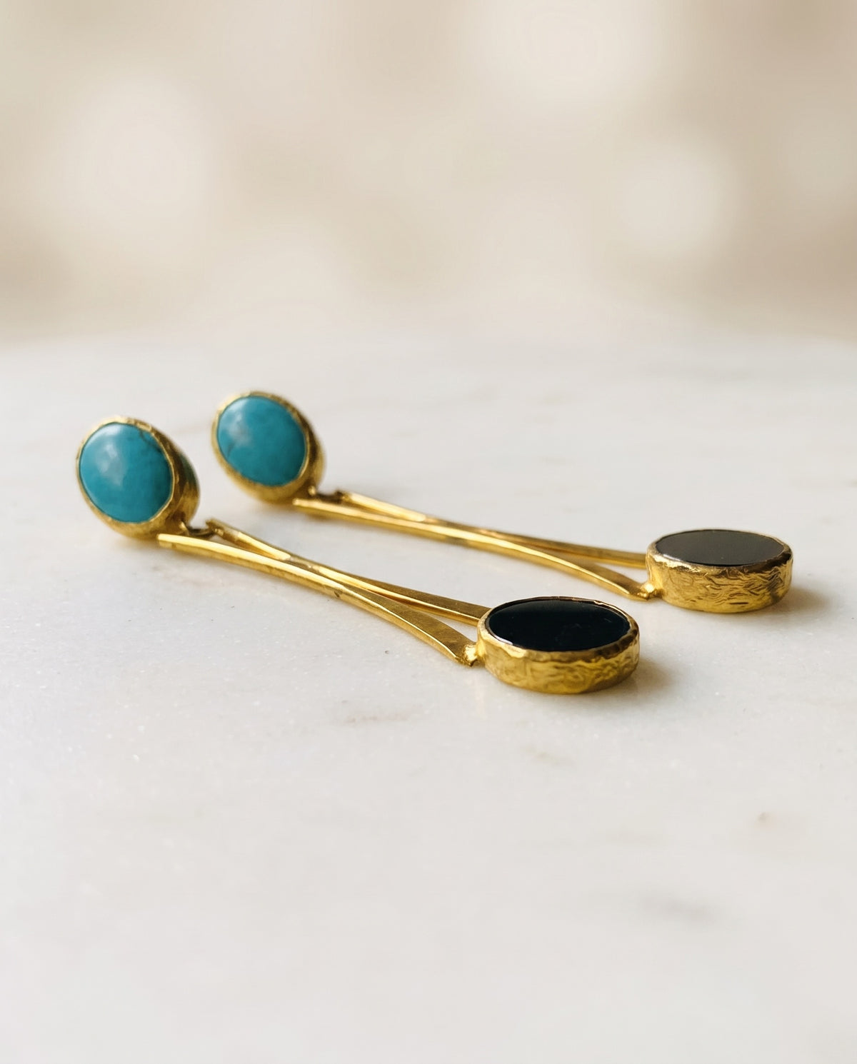 longdrop gemstone earrings