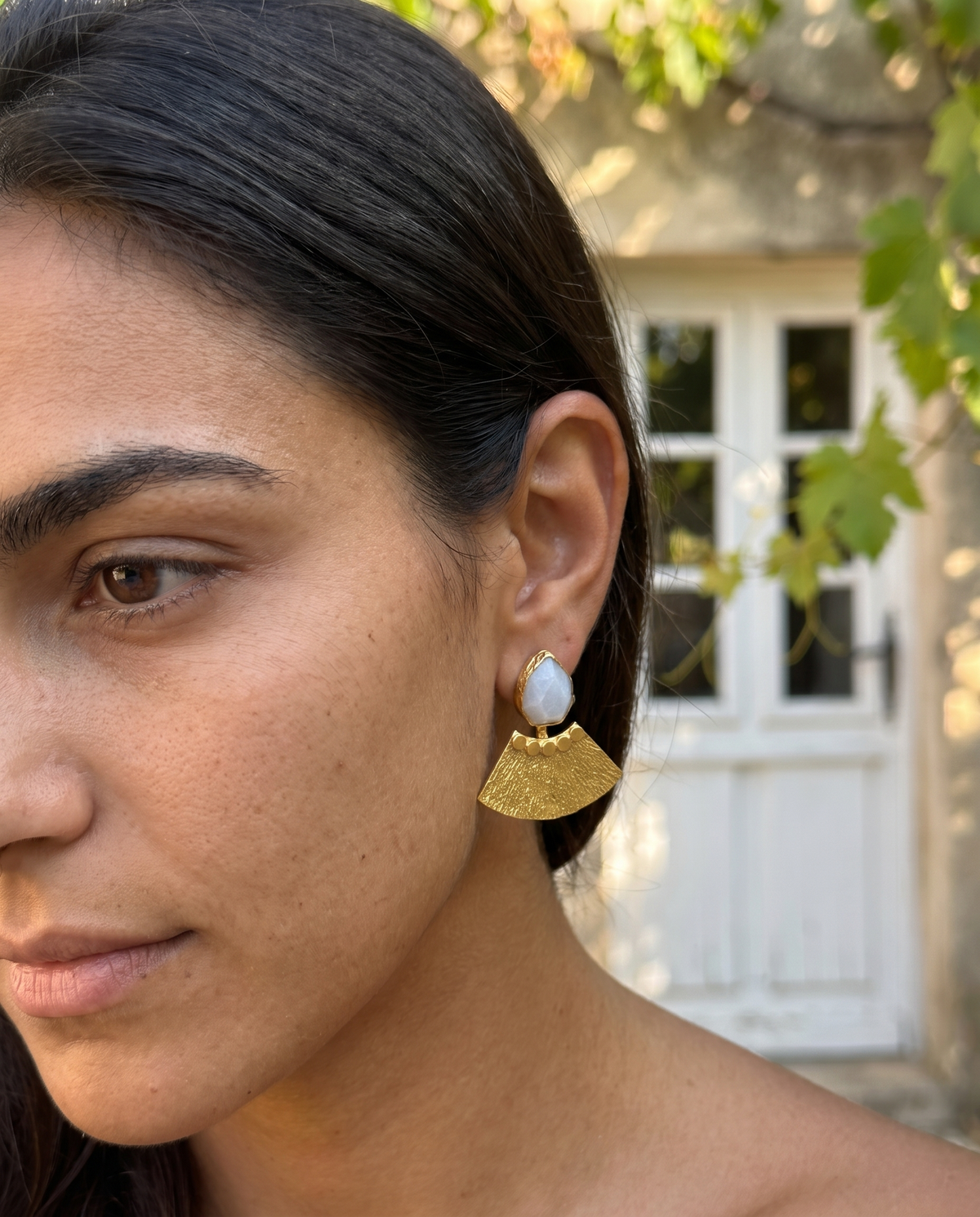 oriental inspired gemstone earrings