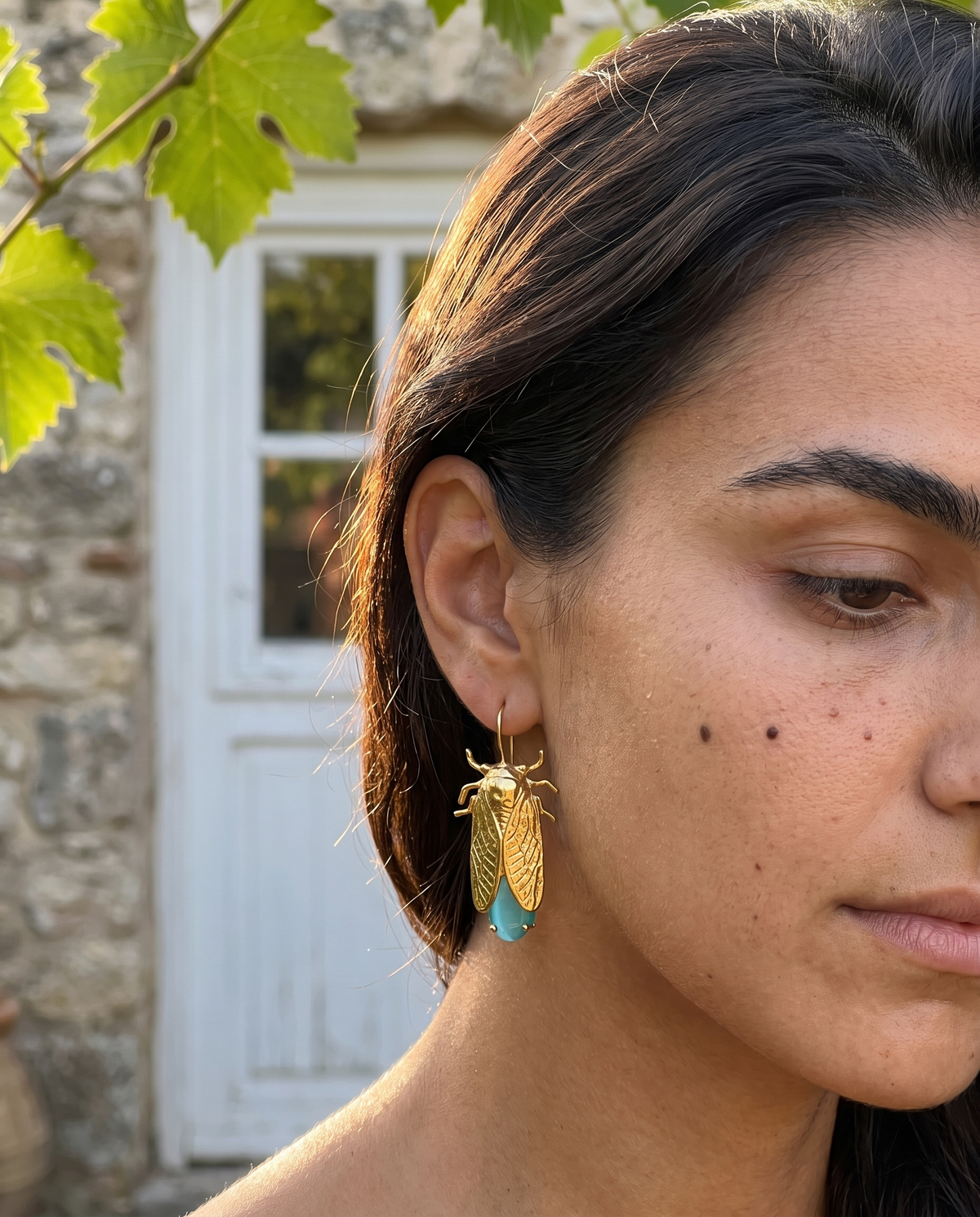 scarab gemstone earrings