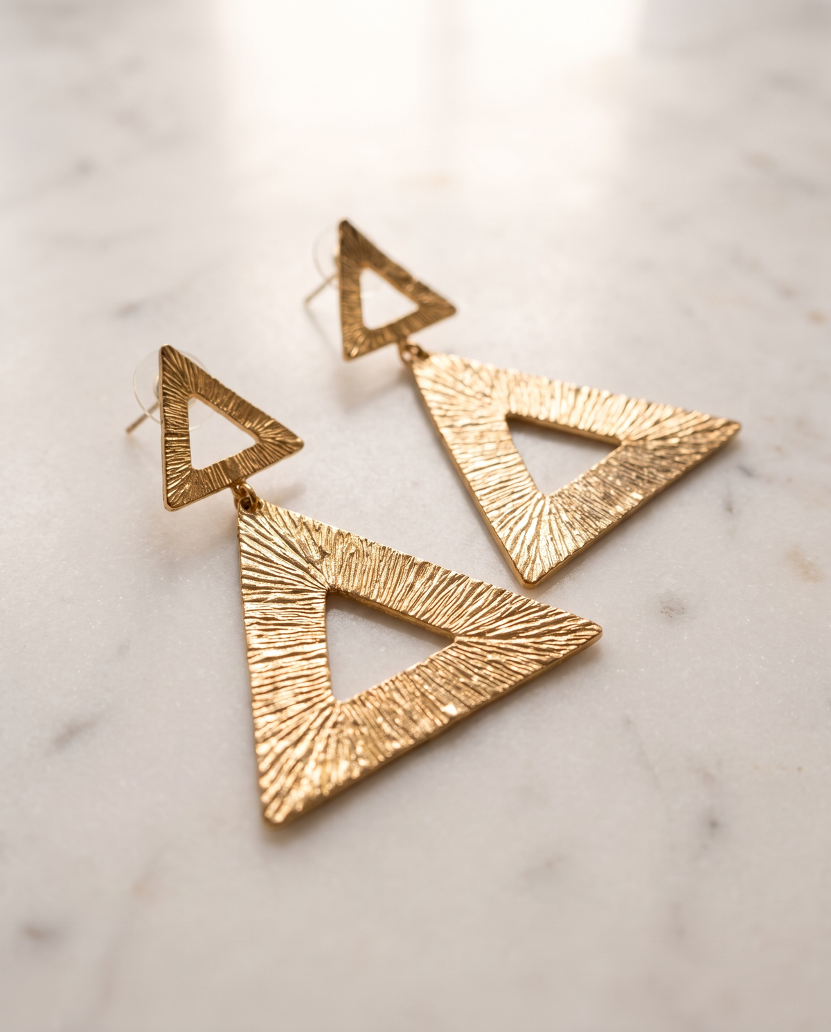 triangle drop earrings