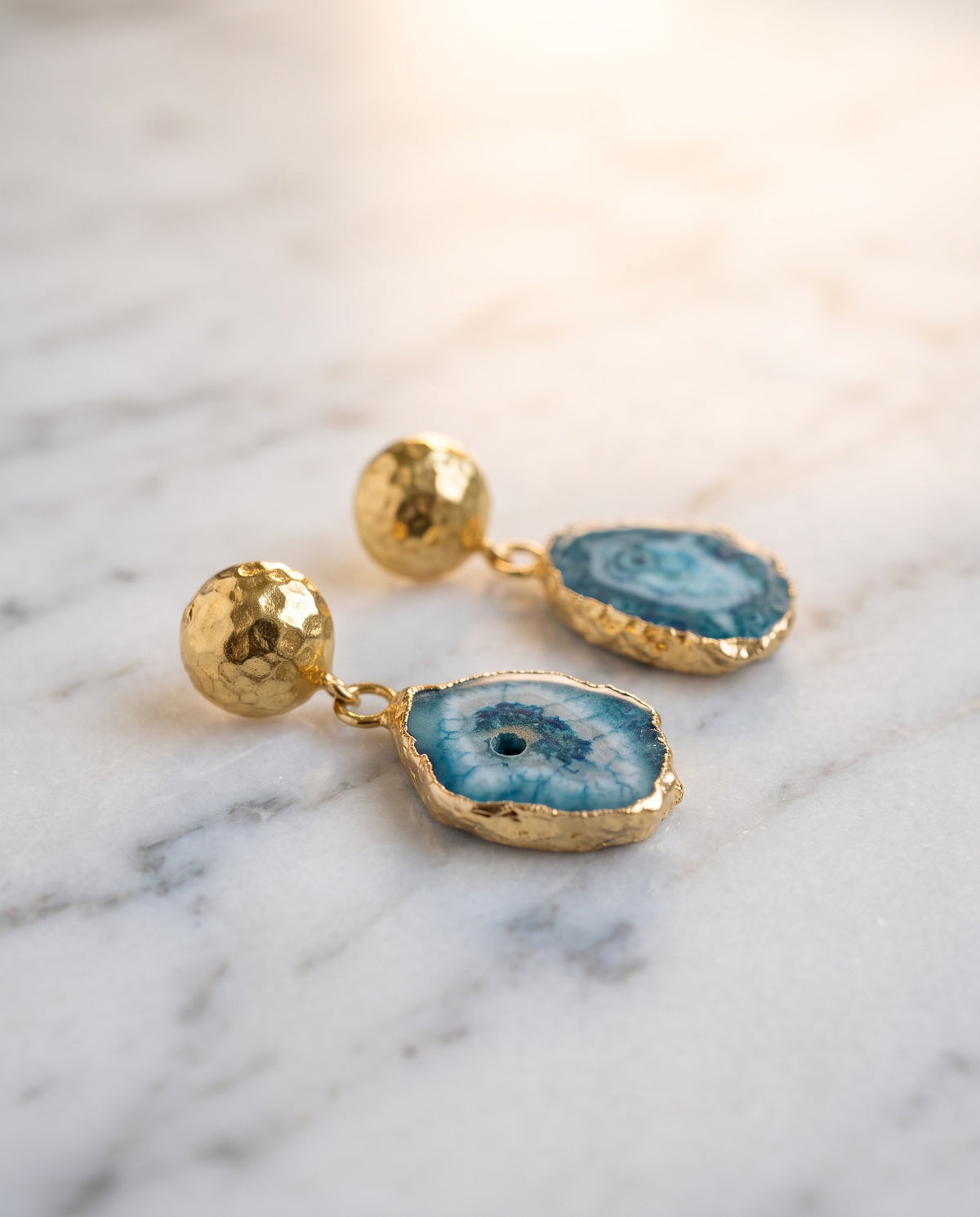 blue natural gemstone earrings