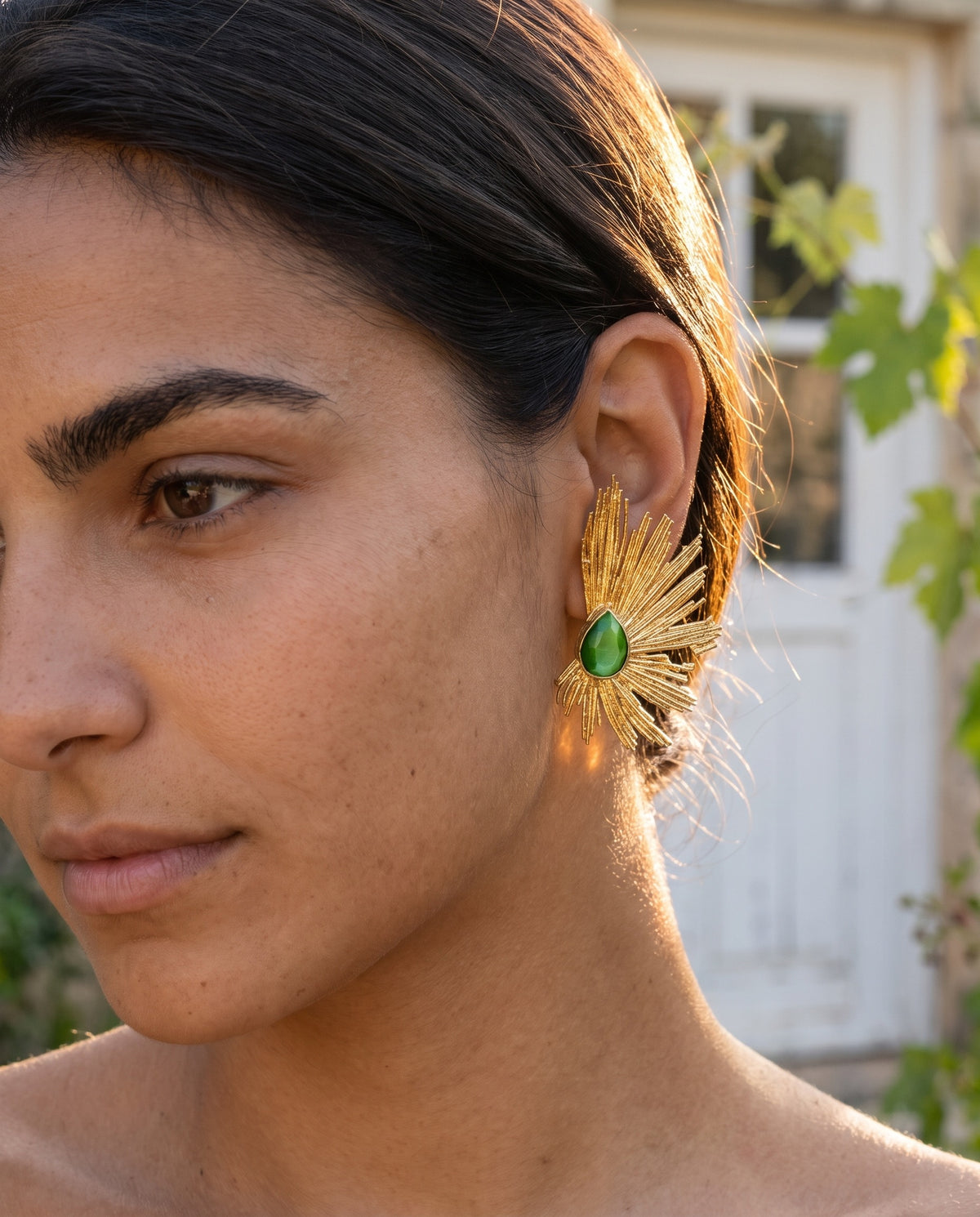 Written in the Stars | Green Gemstone Earrings