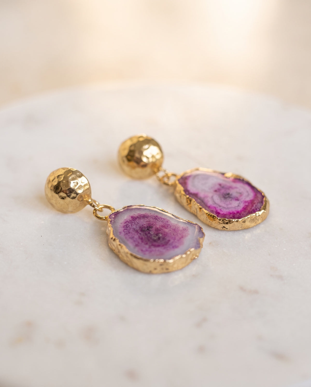 Pink Voltage | Natural Agate Drop Earrings