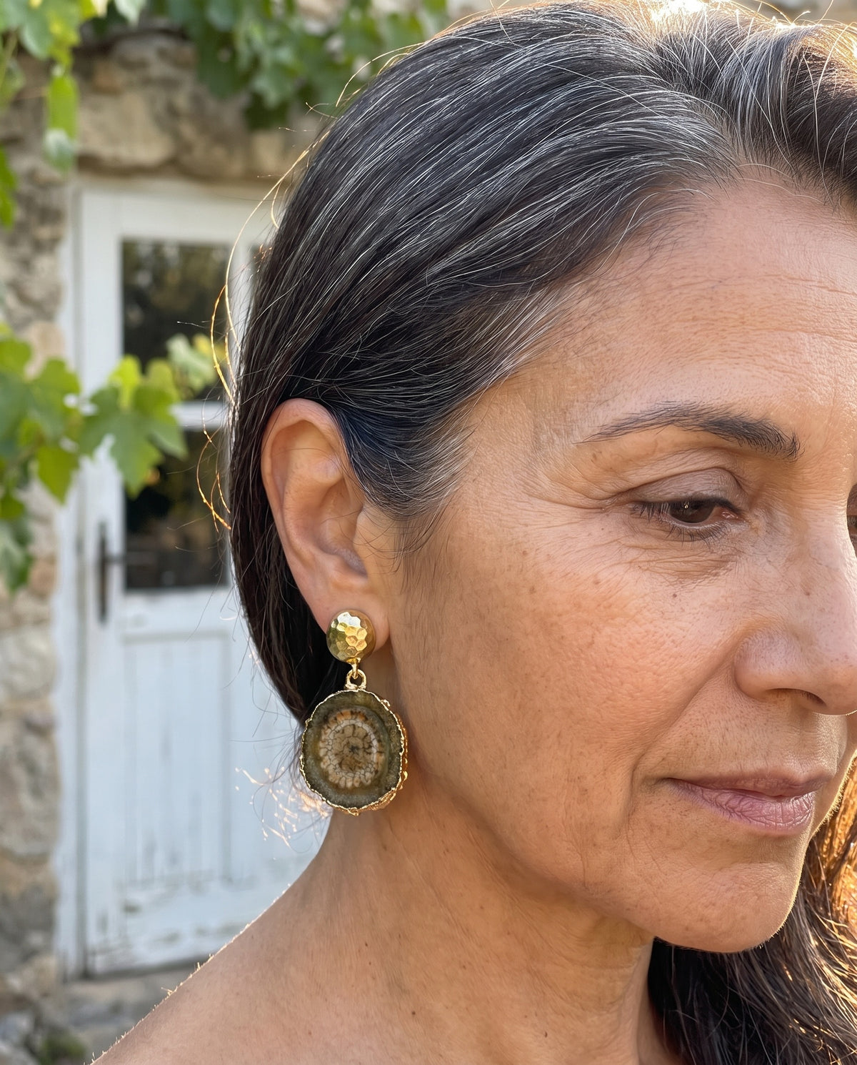 the quietly wild | brown gemstone drop earrings
