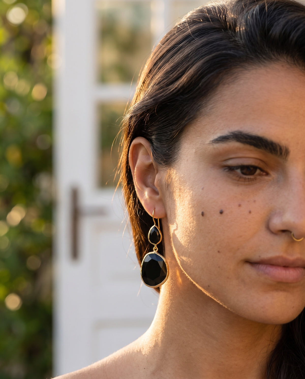 After Dark | Black CatEye Gemstone Earrings