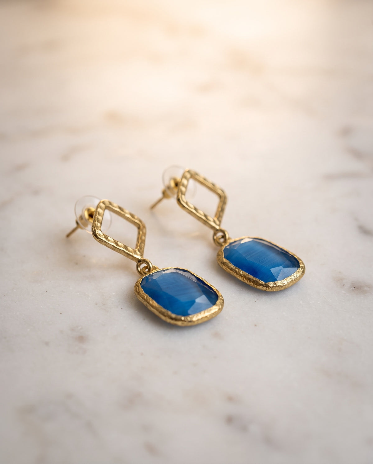 Off the Square | Sky Blue Gemstone Earrings