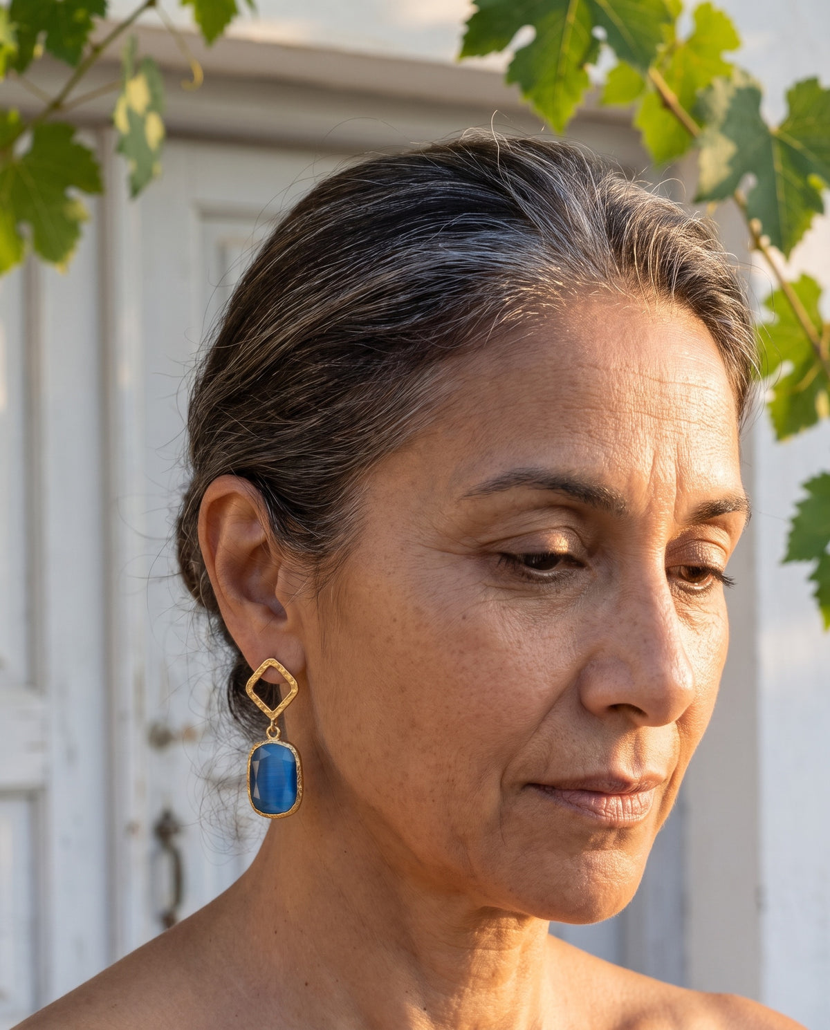 Off the Square | Sky Blue Gemstone Earrings