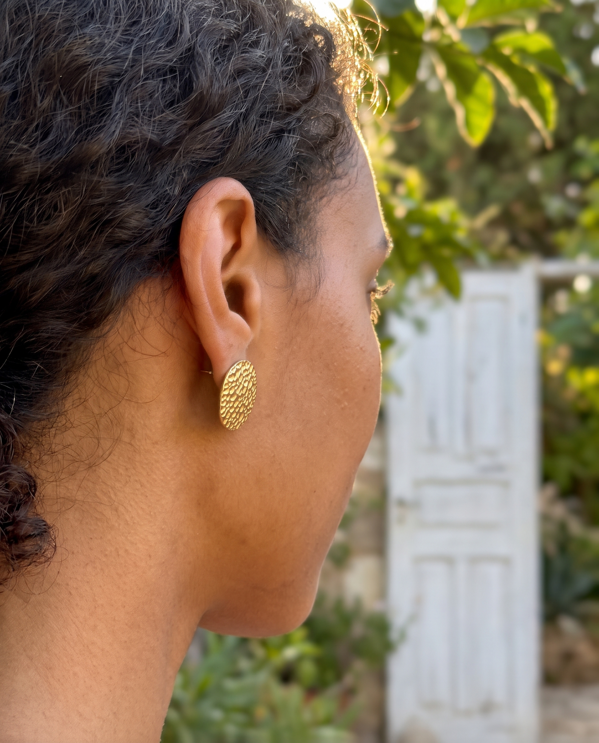 The Golden Circle | Hammered Stud Earrings