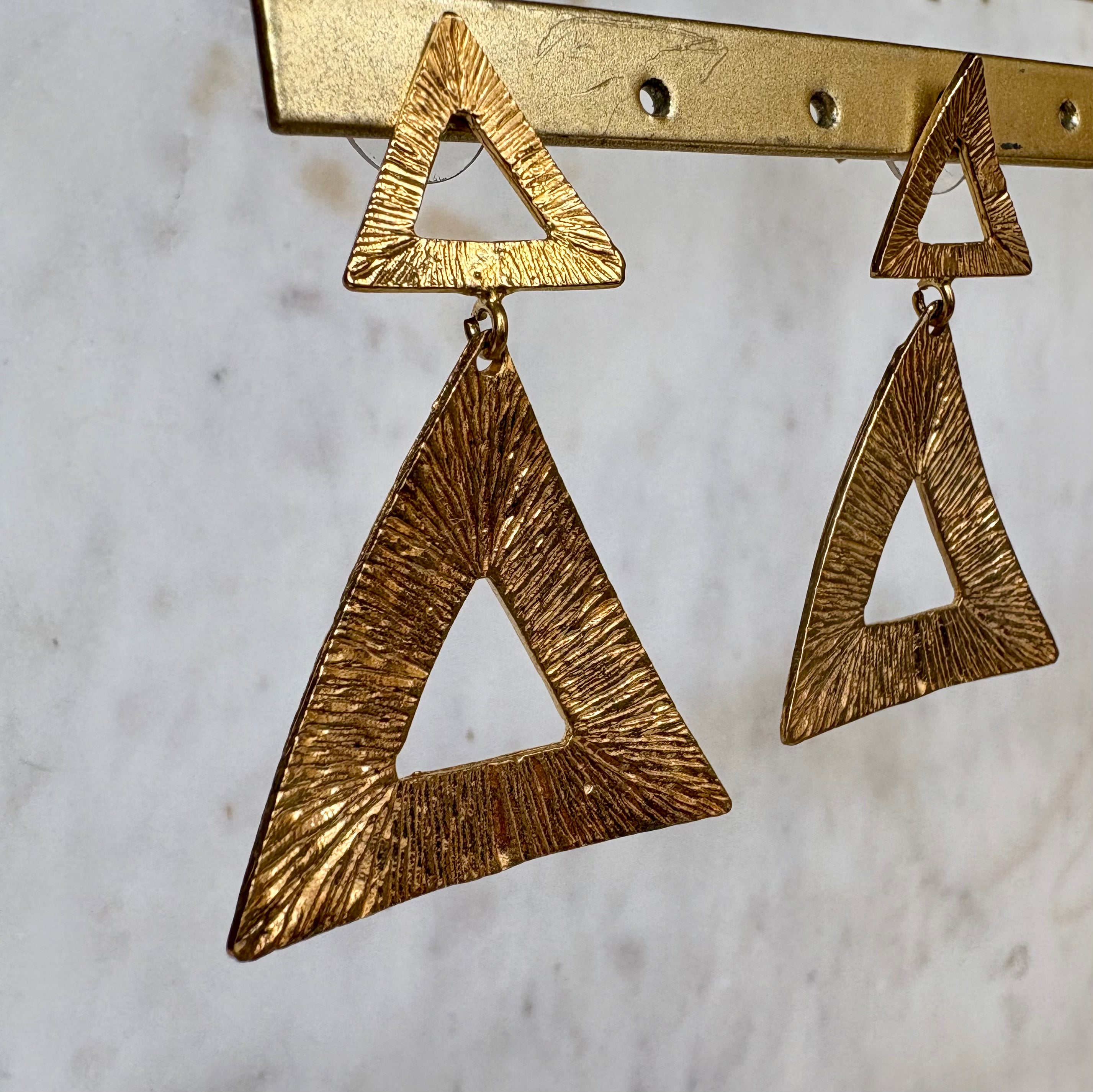 triangle drop earrings