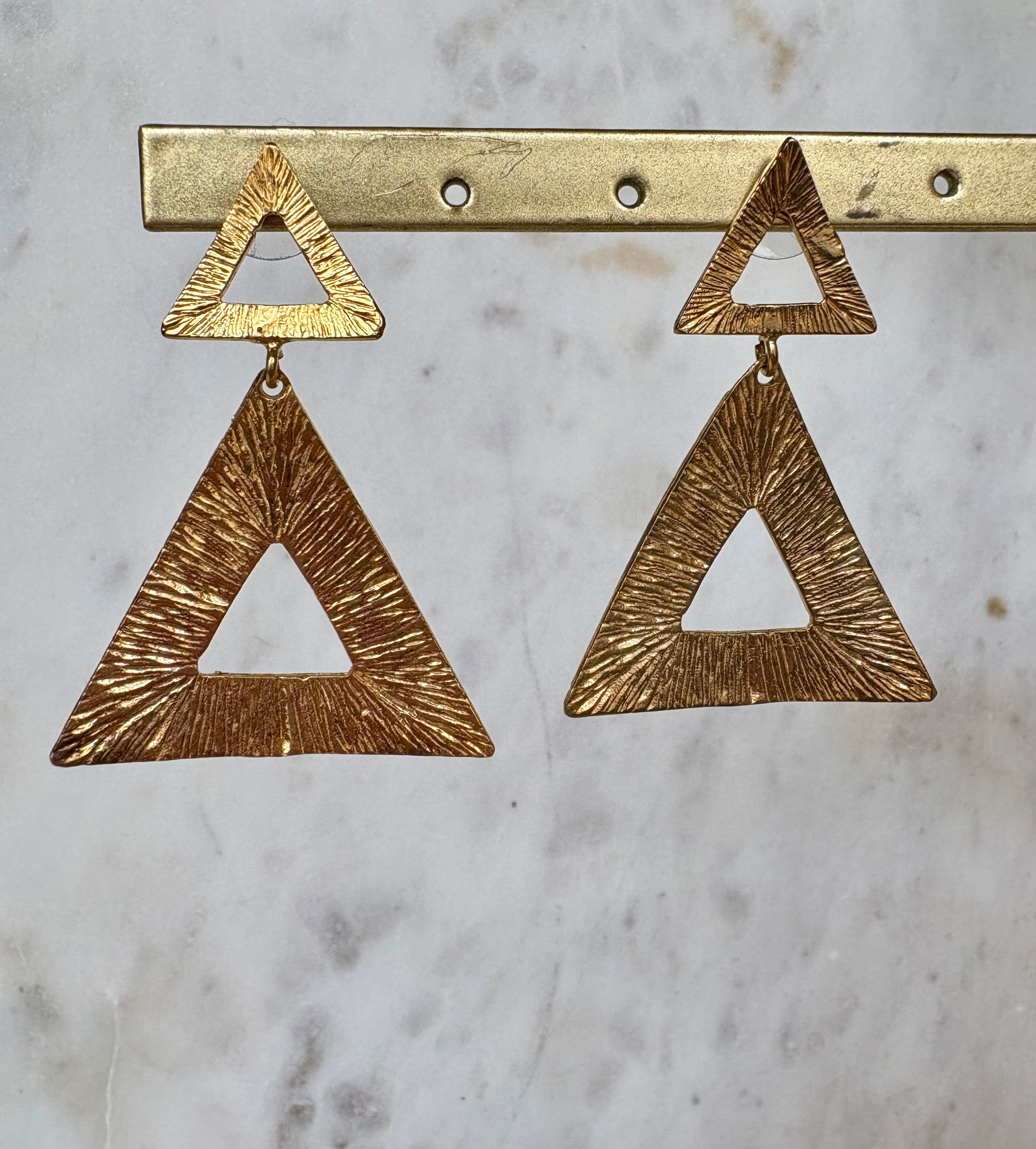 triangle drop earrings