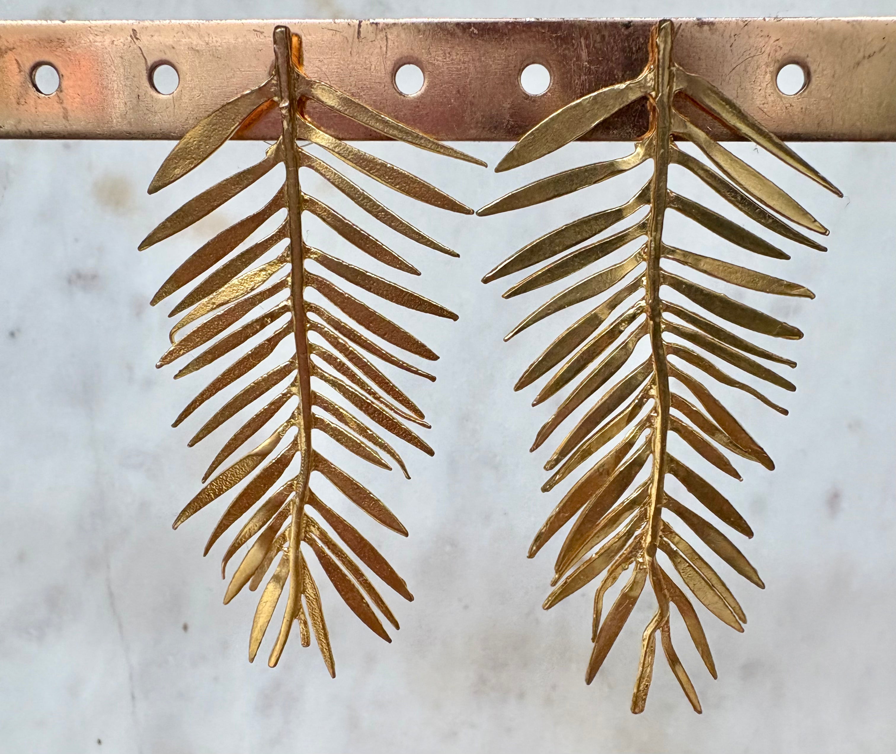 bohemian gold leaf earrings