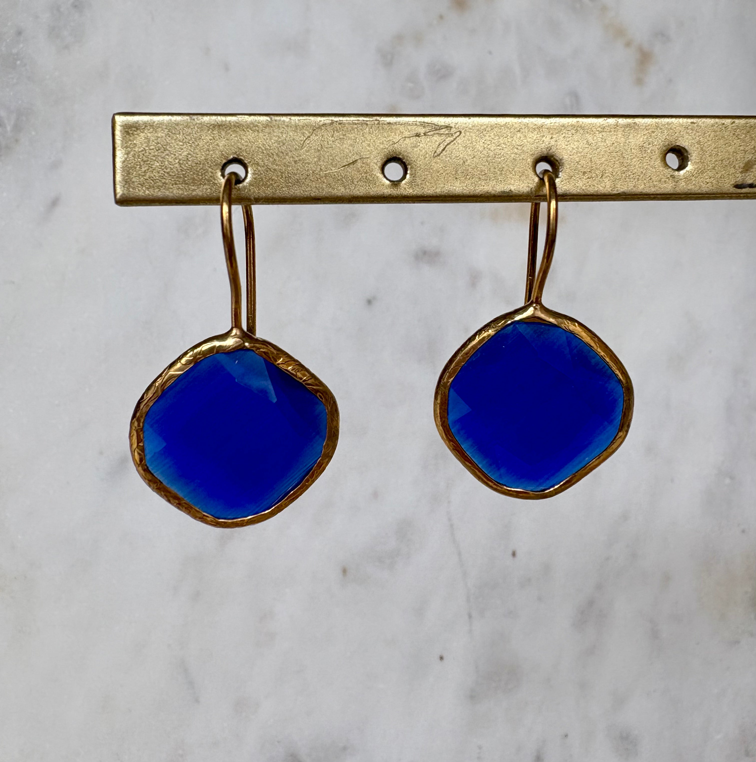 night blue drop earrings