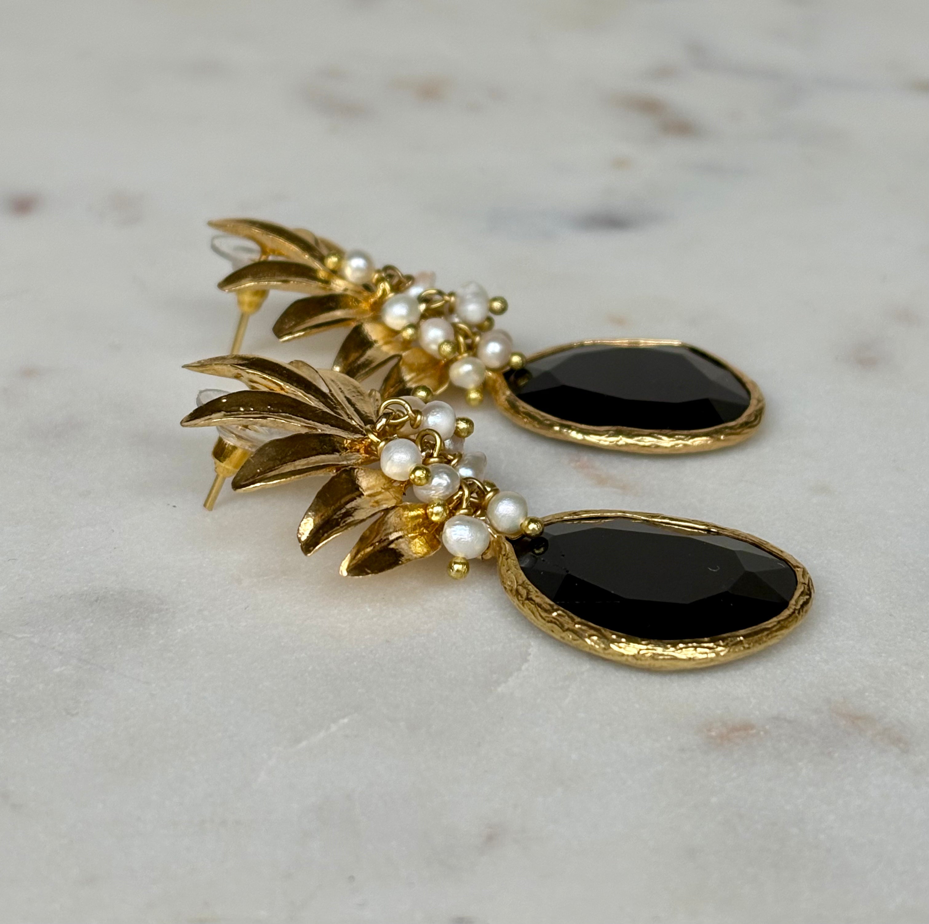 Gold Pineapple Statement Earrings