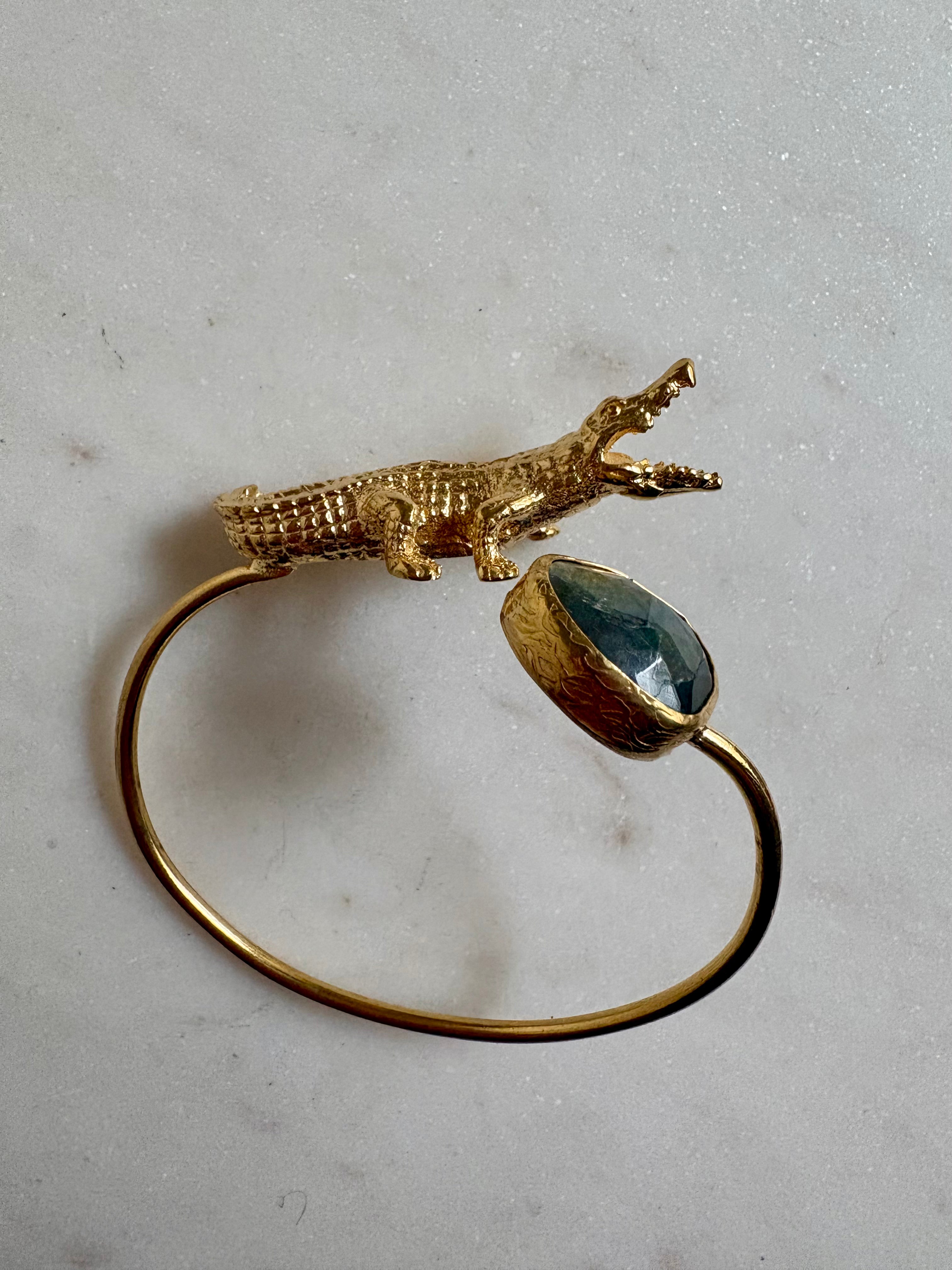 Crocodile Gemstone Cuff
