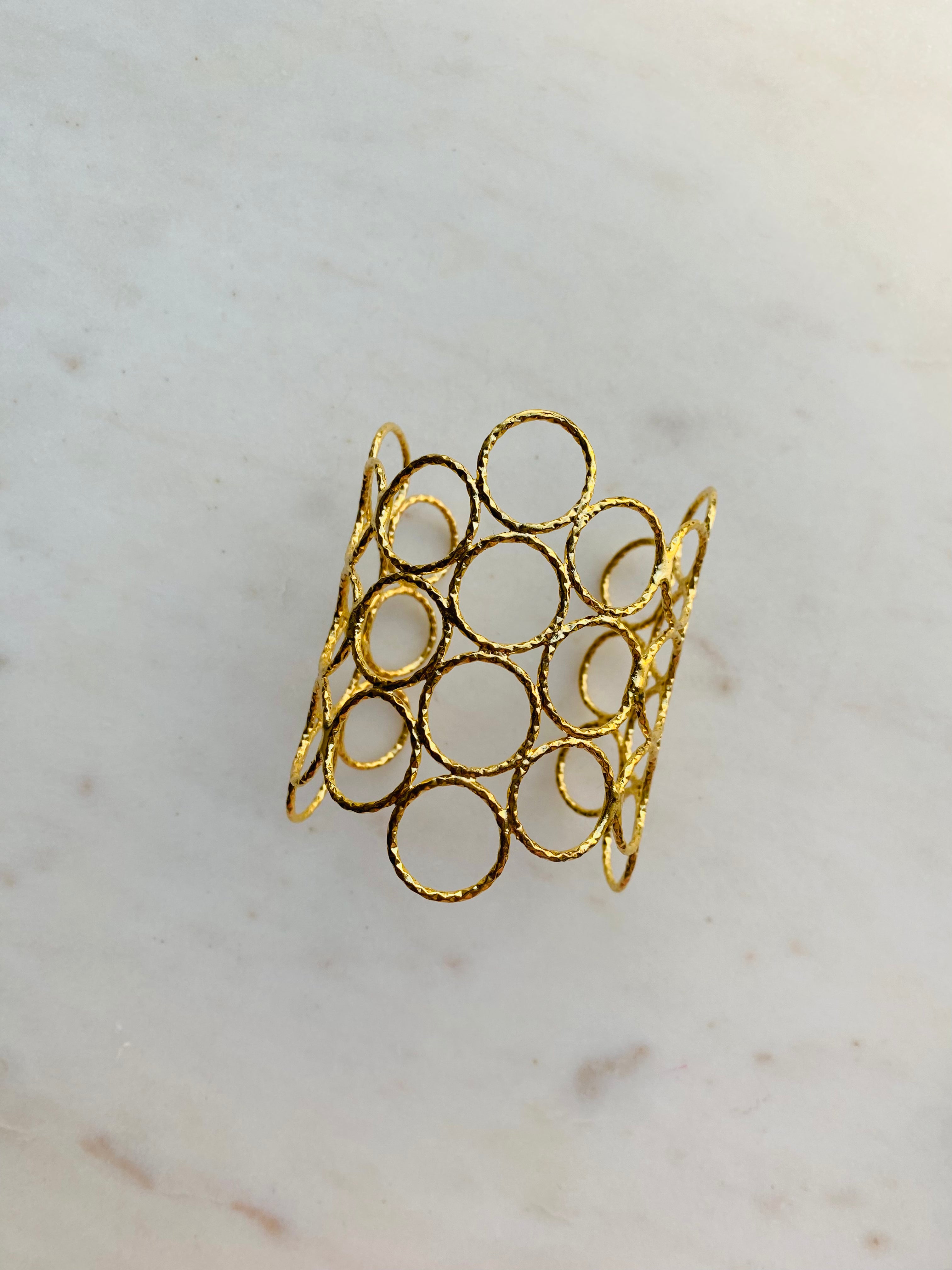 beehive gold bracelet cuff