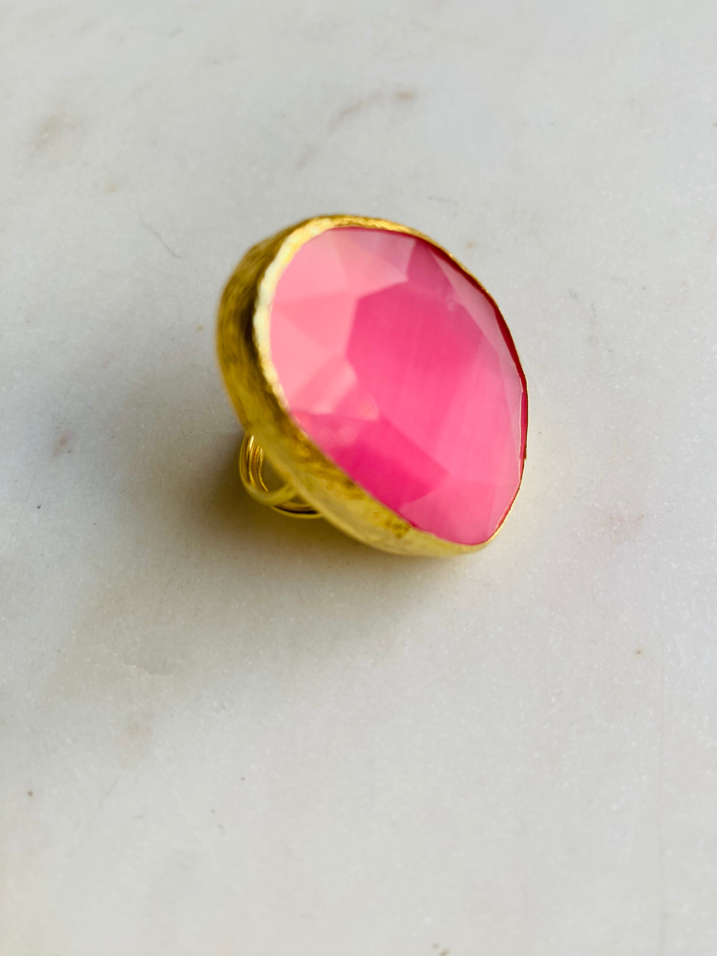 oversized baby pink ring
