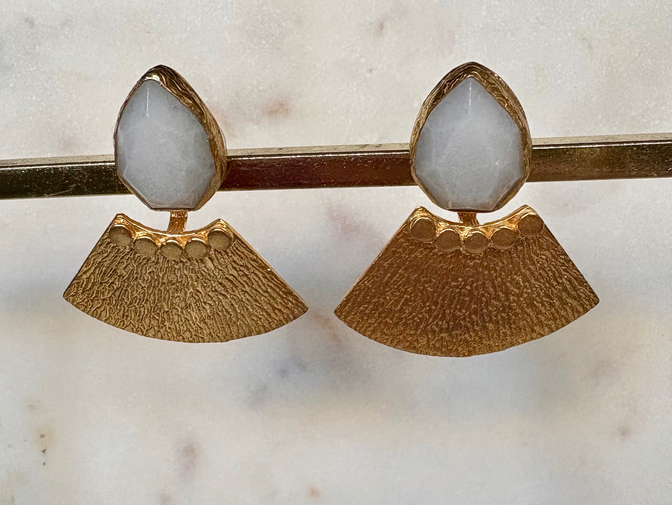 oriental inspired gemstone earrings