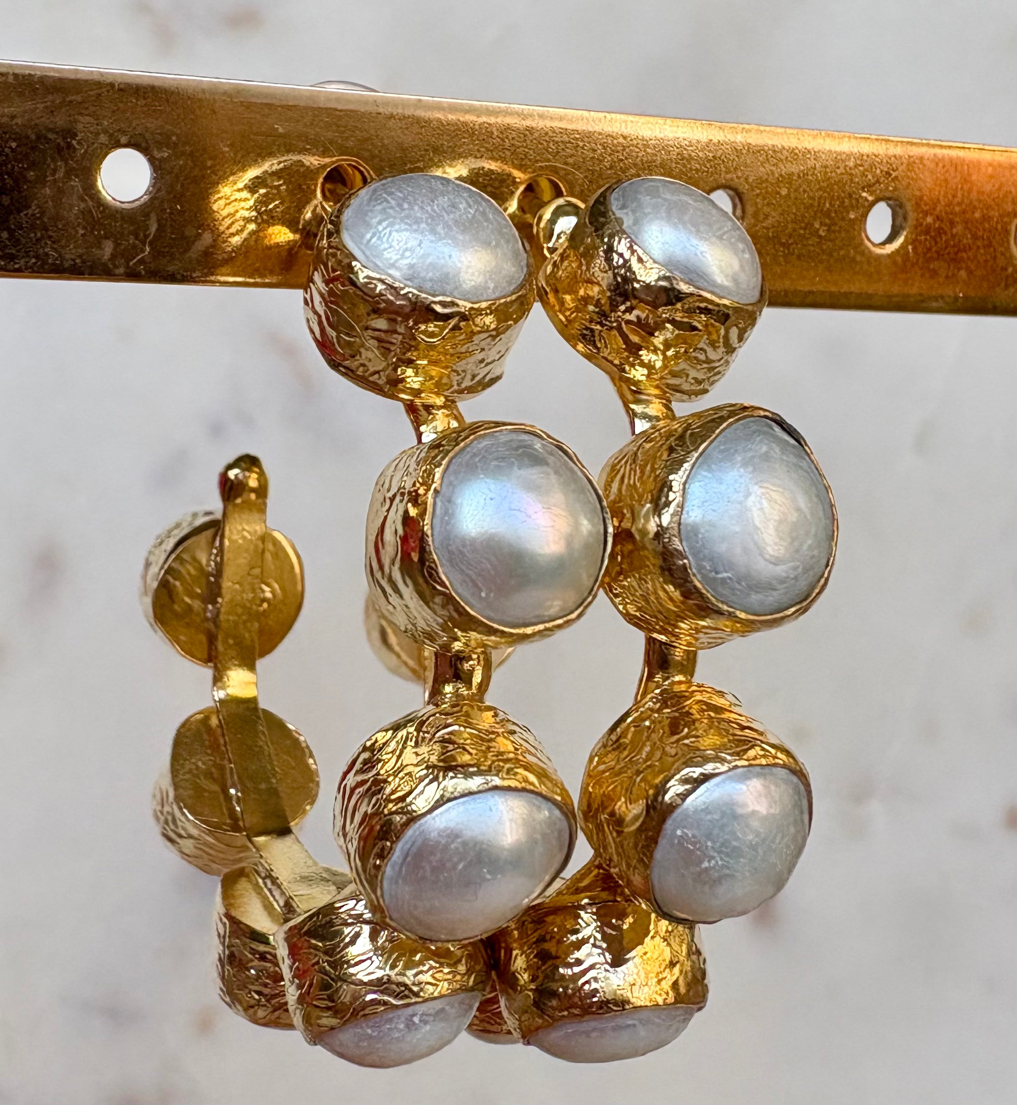 pearl hoop earrings
