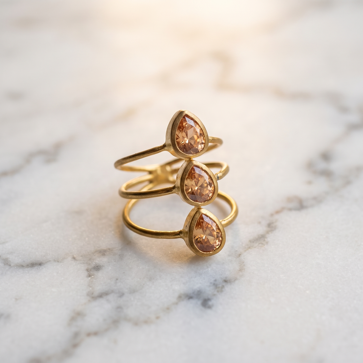orange gemstones ring