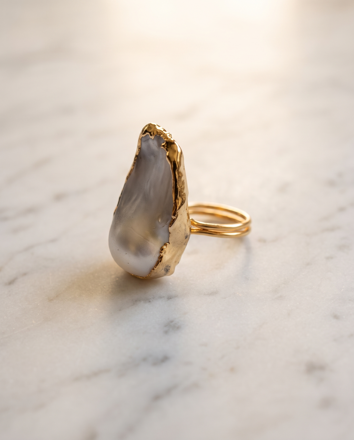 chunky pearl ring