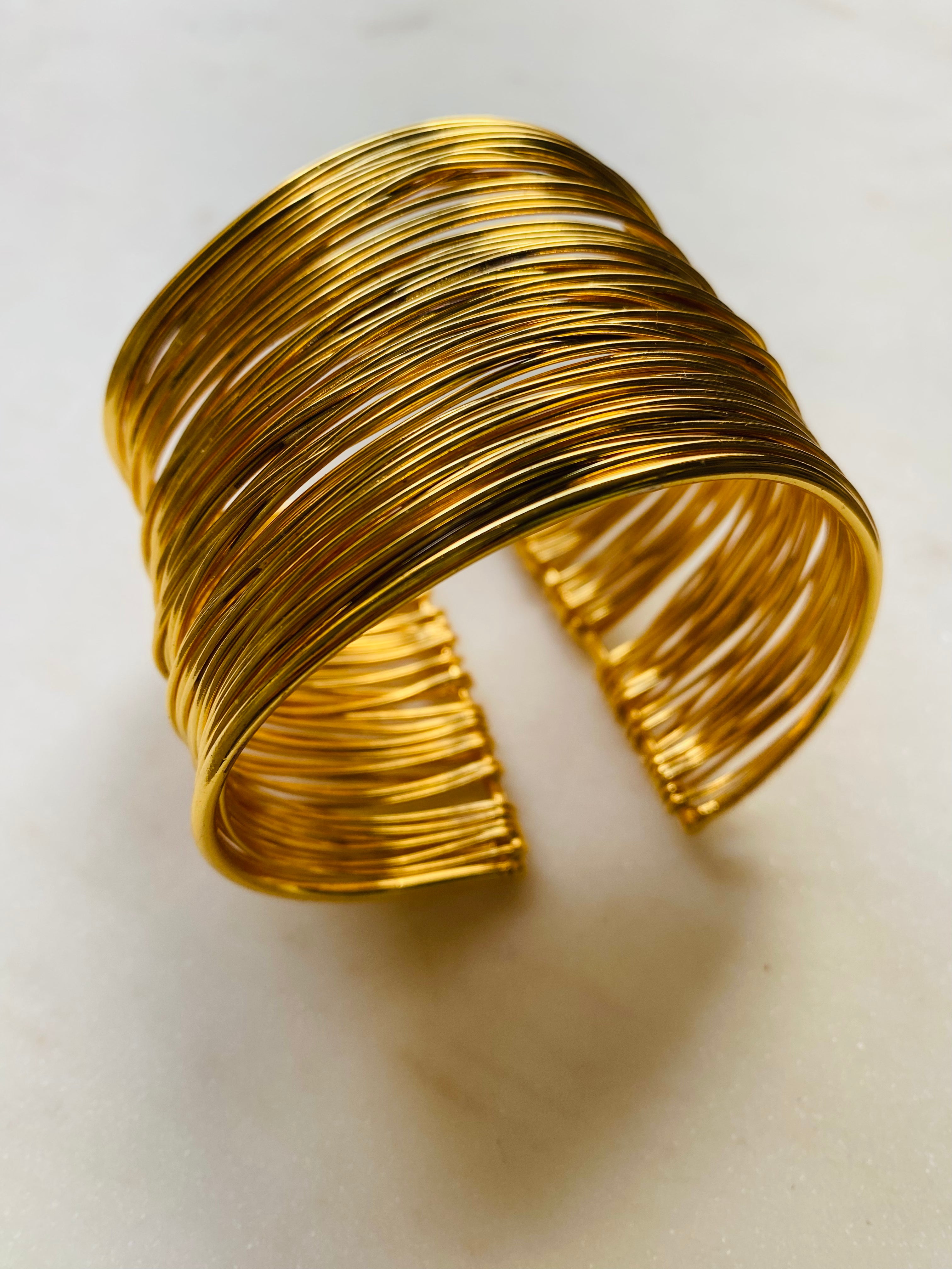 handcrafted gold bracelet cuff