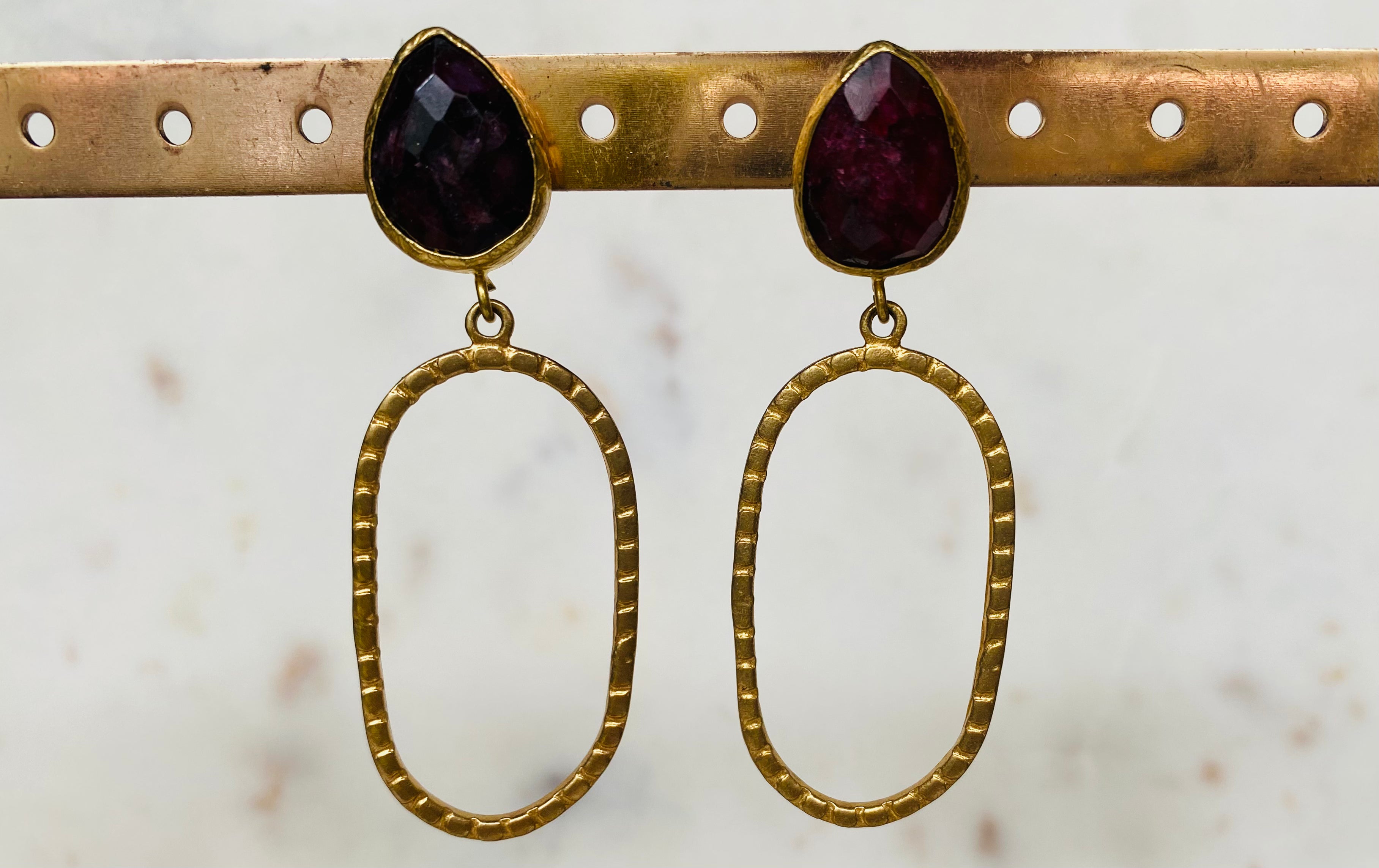 gemstone dangle earrings
